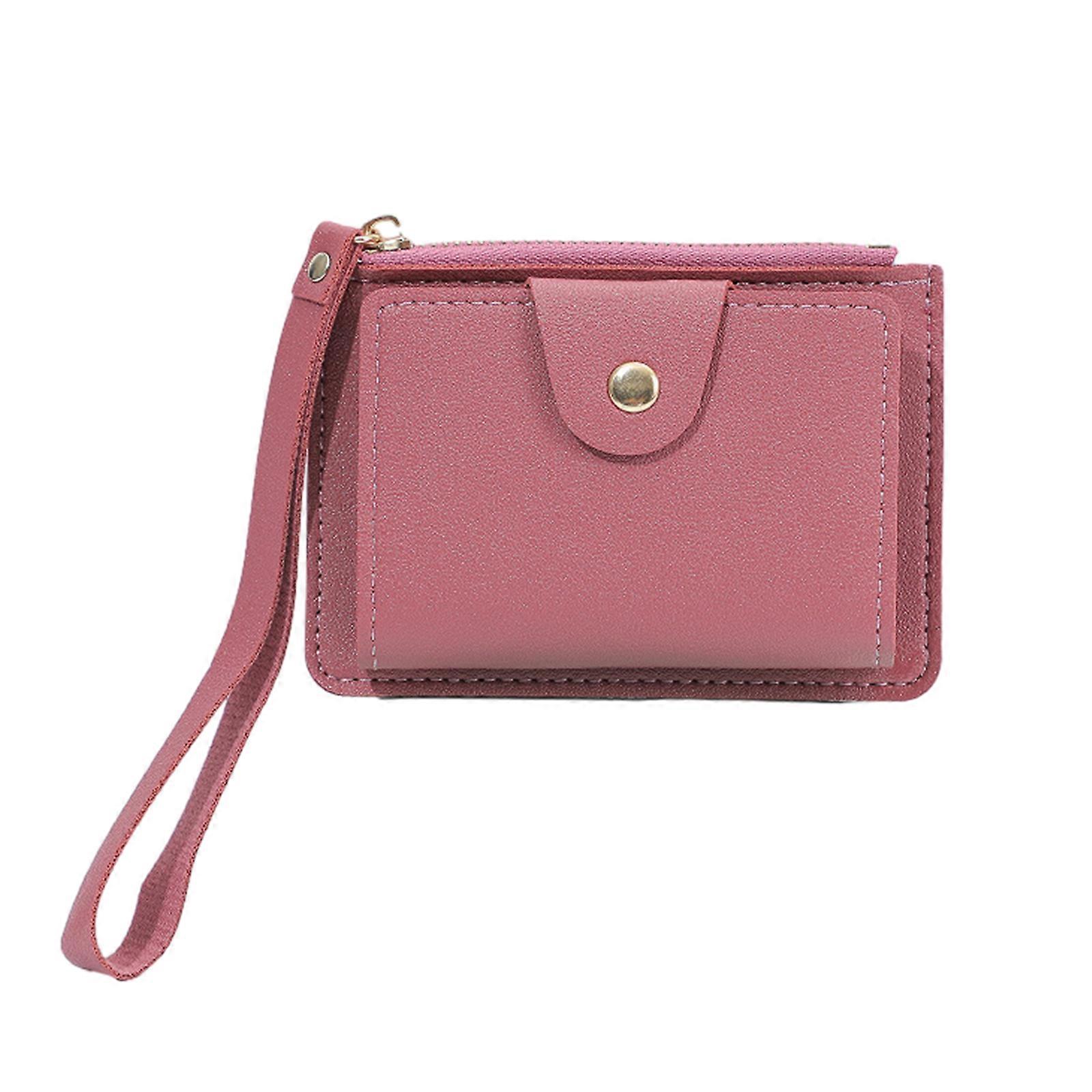 PU Wristlet Wallet Porte-carte bancaire Fermeture éclair Pochette Mini sac à main pour femmes Pochette Portable Multi-slot Coin Change Wallet pastèque rouge
