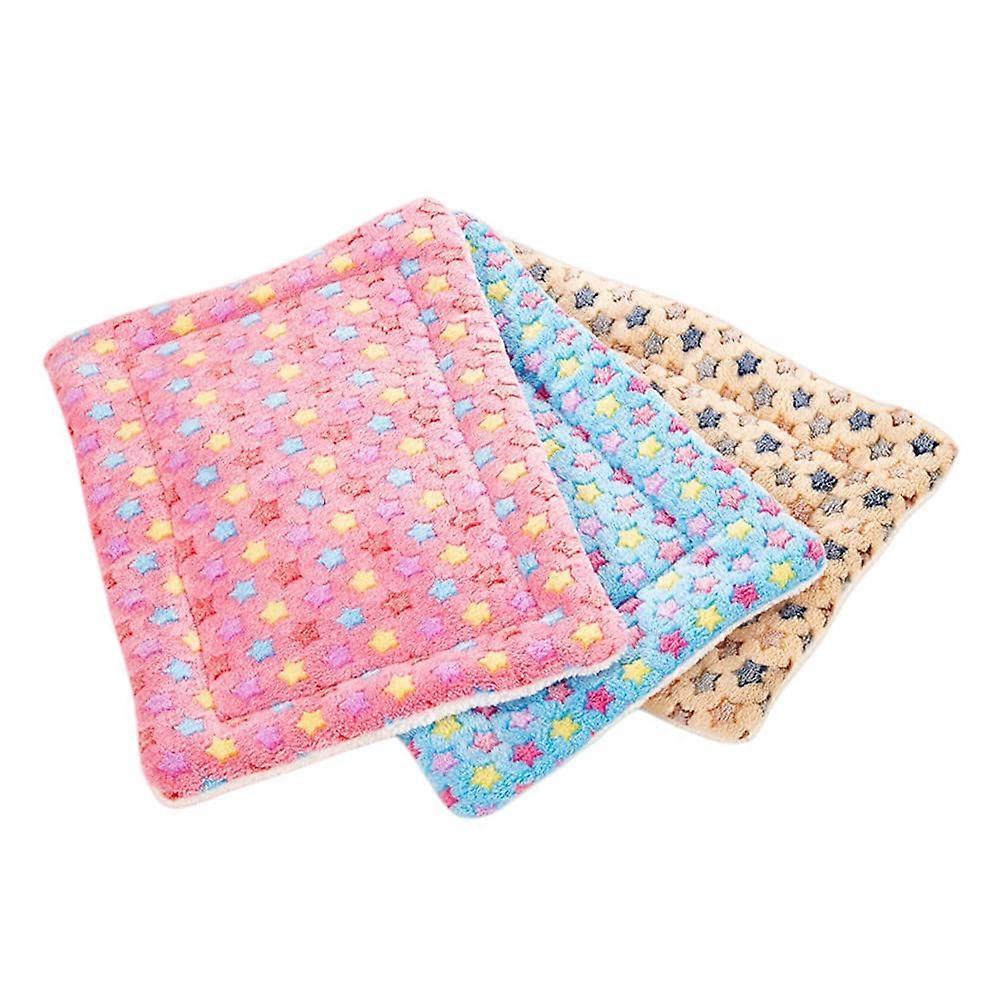3 x Small Animal Bed Mat, Warm Bed Mat, Soft Plush Mat, Small Animals Winter Sleeping Mat for Small, Medium Dogs and Cats