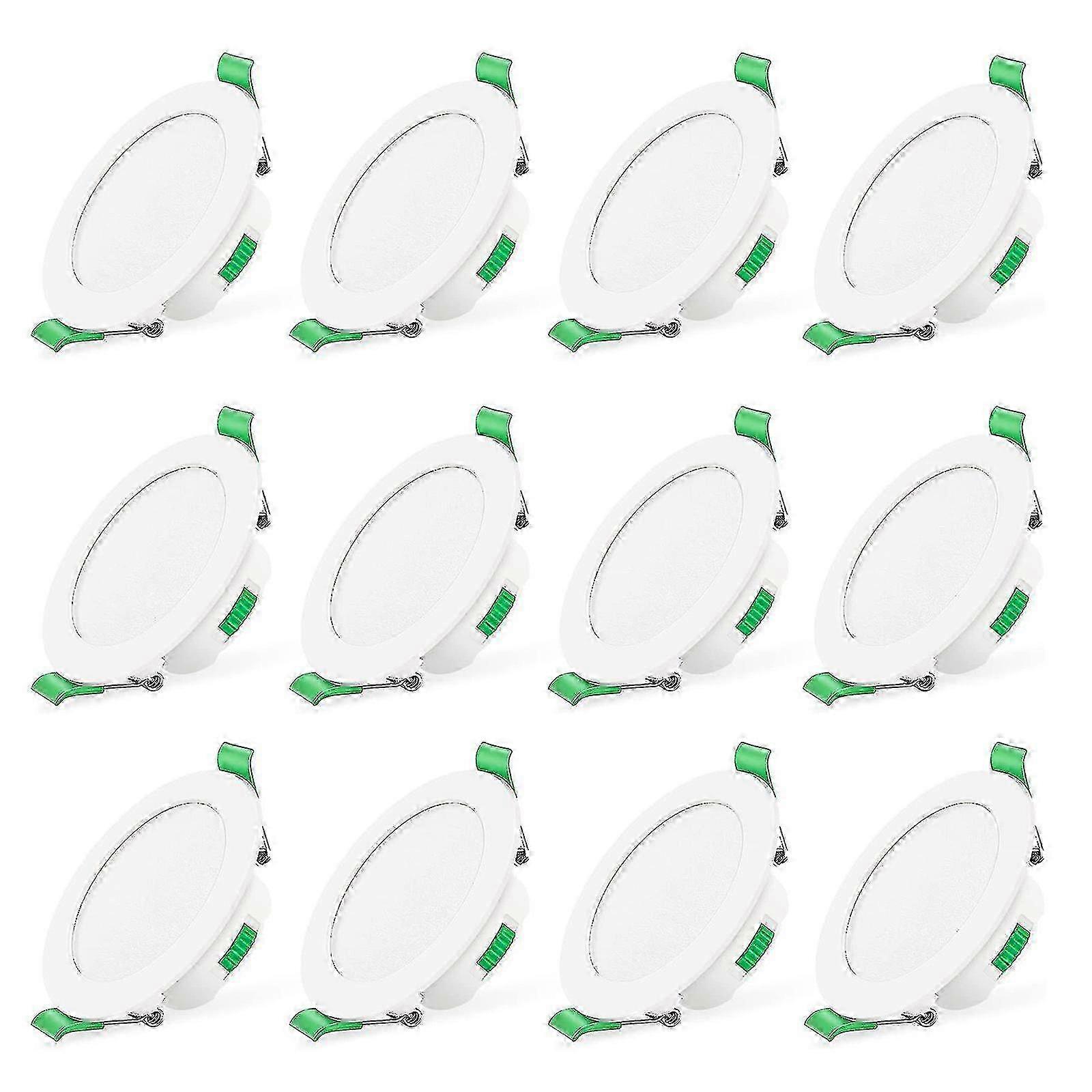 7w White Slim Recessed Ceiling LED Spot Lights - 12pcs