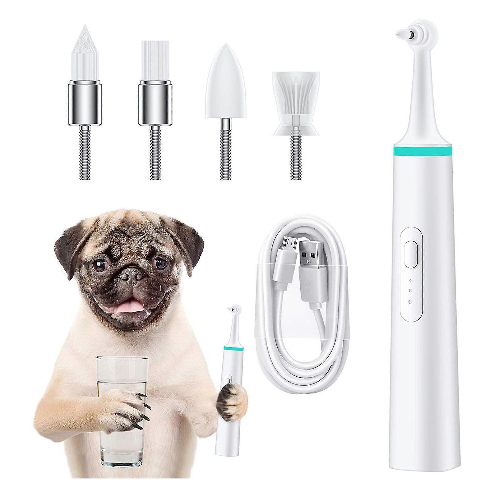 Nettoyant pour tartre pour chien avec 4 têtes de brosse Plusieurs méthodes de nettoyage Facile à utiliser Cadeau