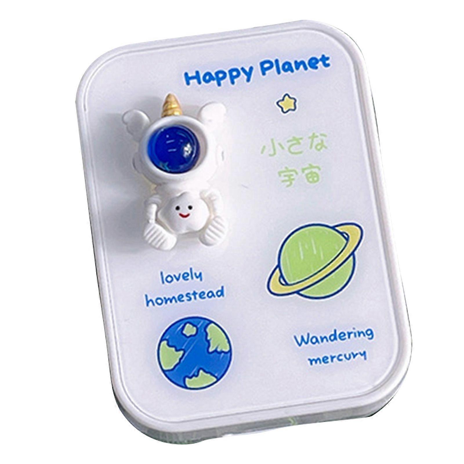 Cute Astronaut Contact Lens for Case Travel Kit Portable Holder Storage Container with Mirror Bottle Tweezers Stick Remover Tool for Women Men