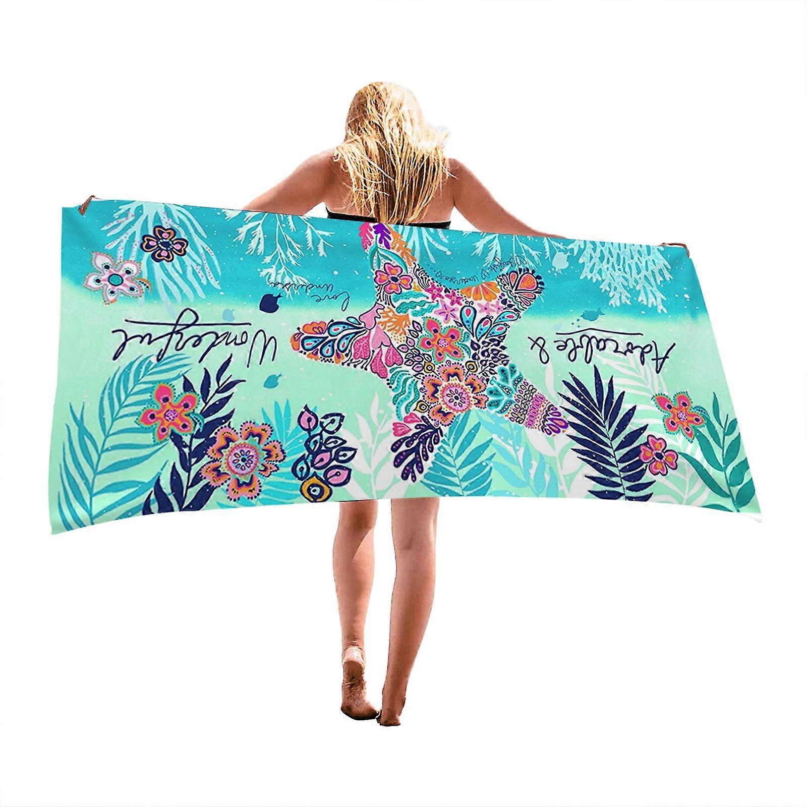 Microfiber Sand Free Quick Dry Beach Towel 30x60 Inch Oversized Lightweight for Travel Sports Outdoor Use