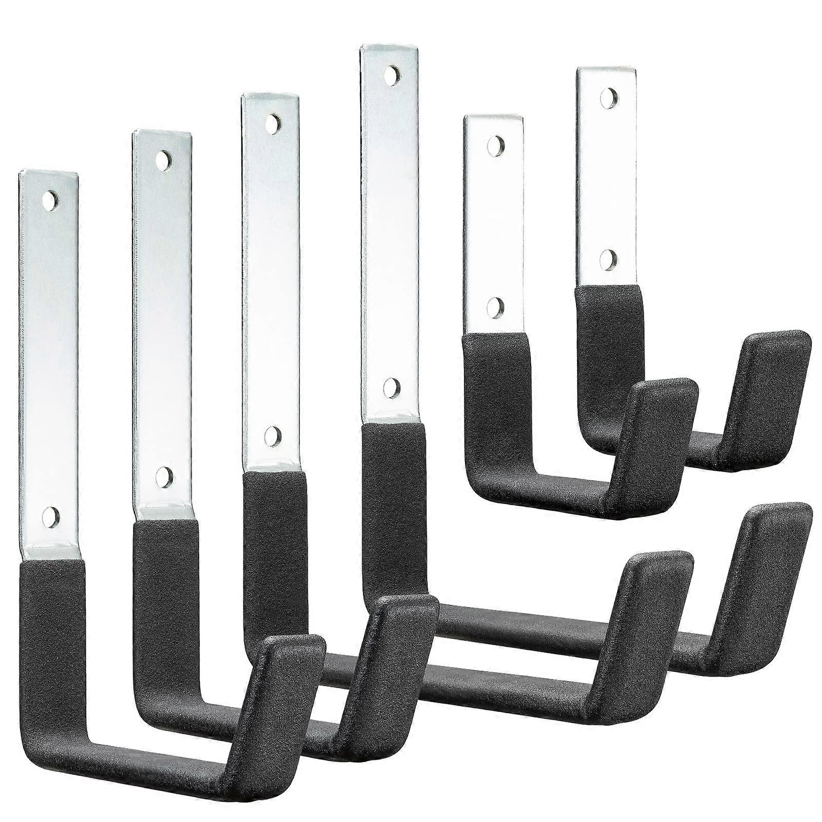 Metal Utility Hooks Heavy Duty Steel, Wall Mount Storage Hooks for Garage, Garden, Tools - Multi-Size 6 Pack