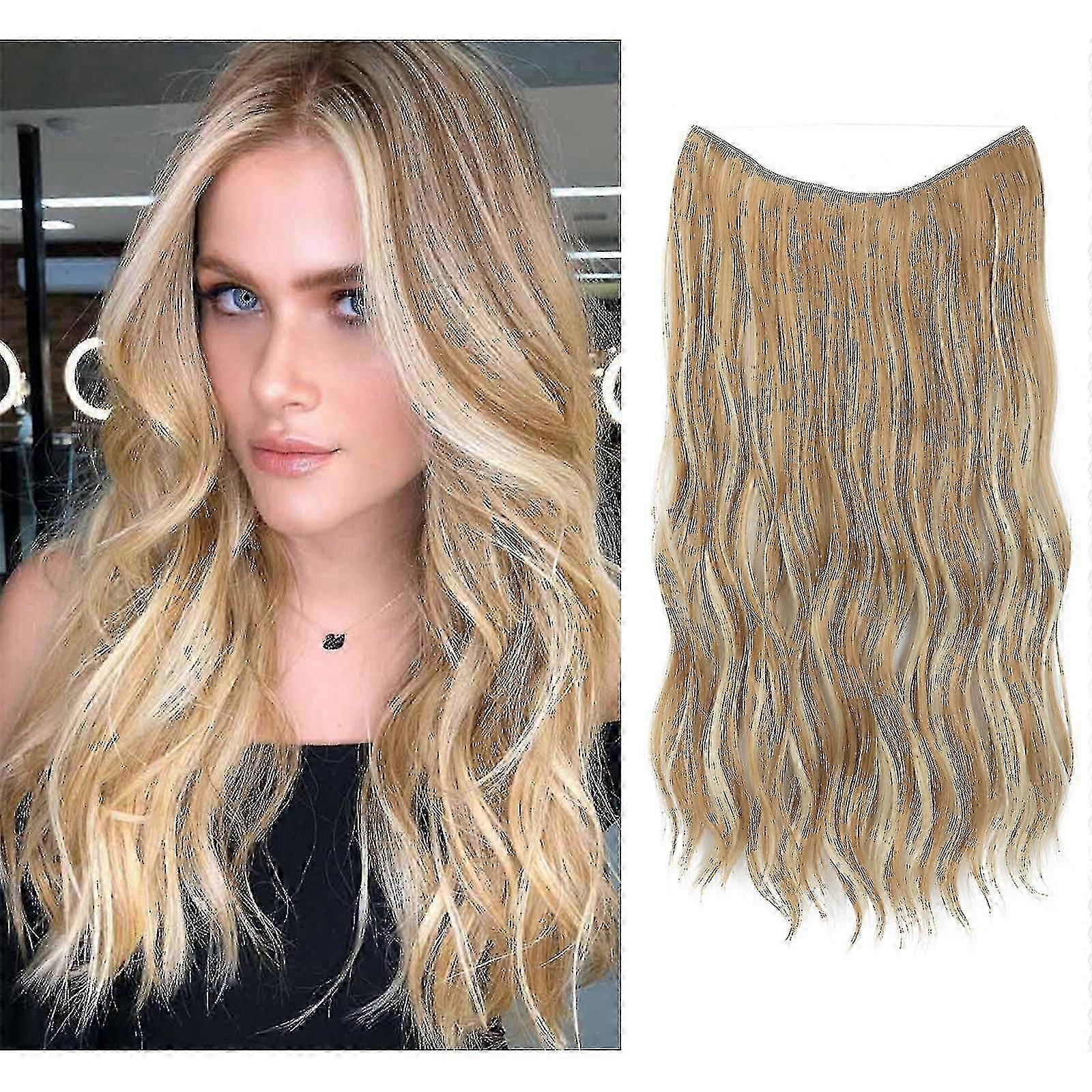 Extensions de cheveux Fil invisible Ondulé Bouclé Long Postiches synthétiques pour femmes Réglable Headband_ZKD22