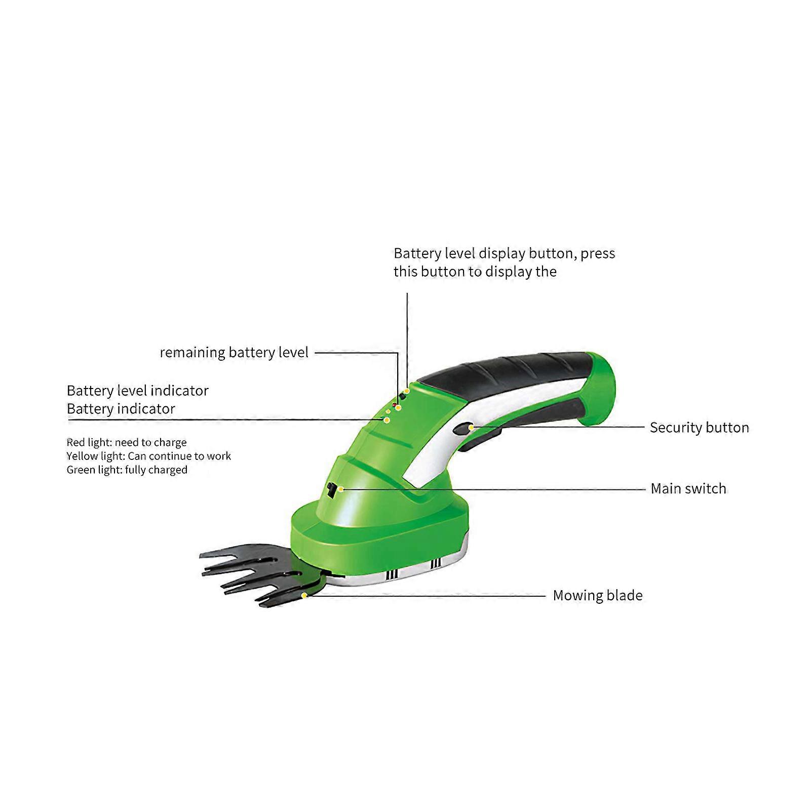 2 in 1 Cordless Grass Shears, Hedge Trimmer, Electric Pruning Shears with Rotating Handle for Clean Lawn Edges Shrub It in Perfect Shape