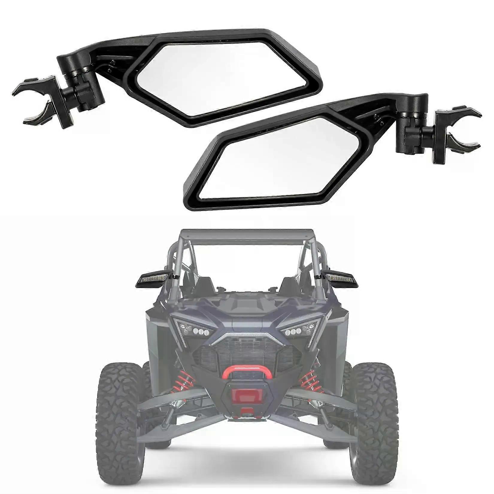 Motorcycle UTV Side Mirrors Rear View Racing Mirrors For Polaris RZR Ranger Maverick X3 Commander Maverick YXZ Wildcat 1.5"-2"