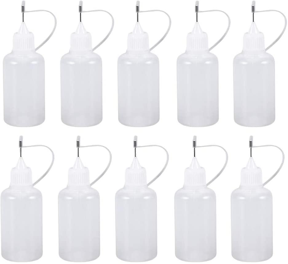 10pcs Plastic Bottles With Nozzles, Precision Tip Applicator Squeeze Bottles For Glue Paint20ml