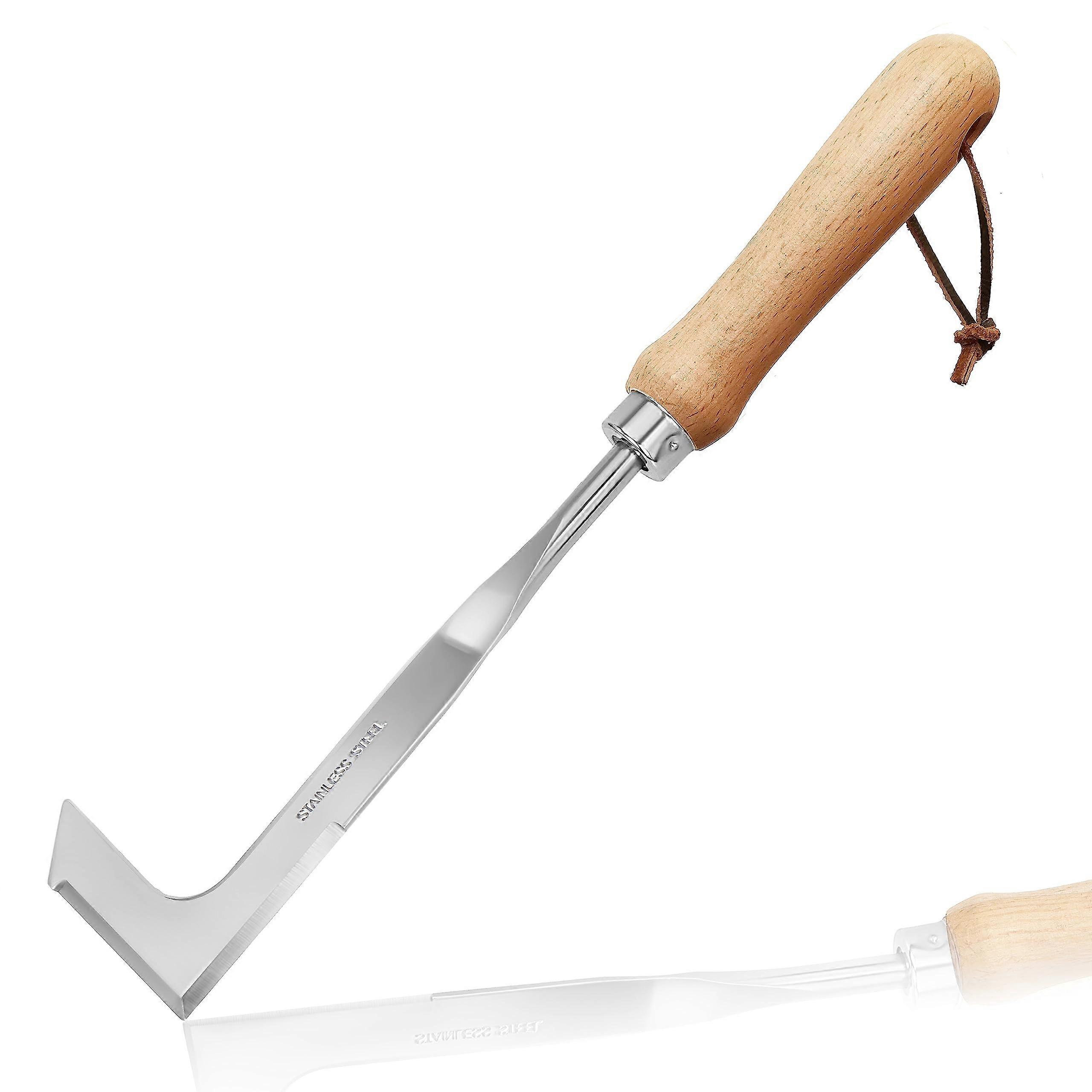 Crevice Weeding Tool Stainless Steel Beech Wood Handle Model Handheld Garden Weeder For Cracks