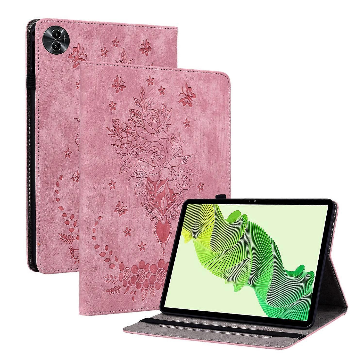 Butterfly Rose Embossed Leather Tablet Case