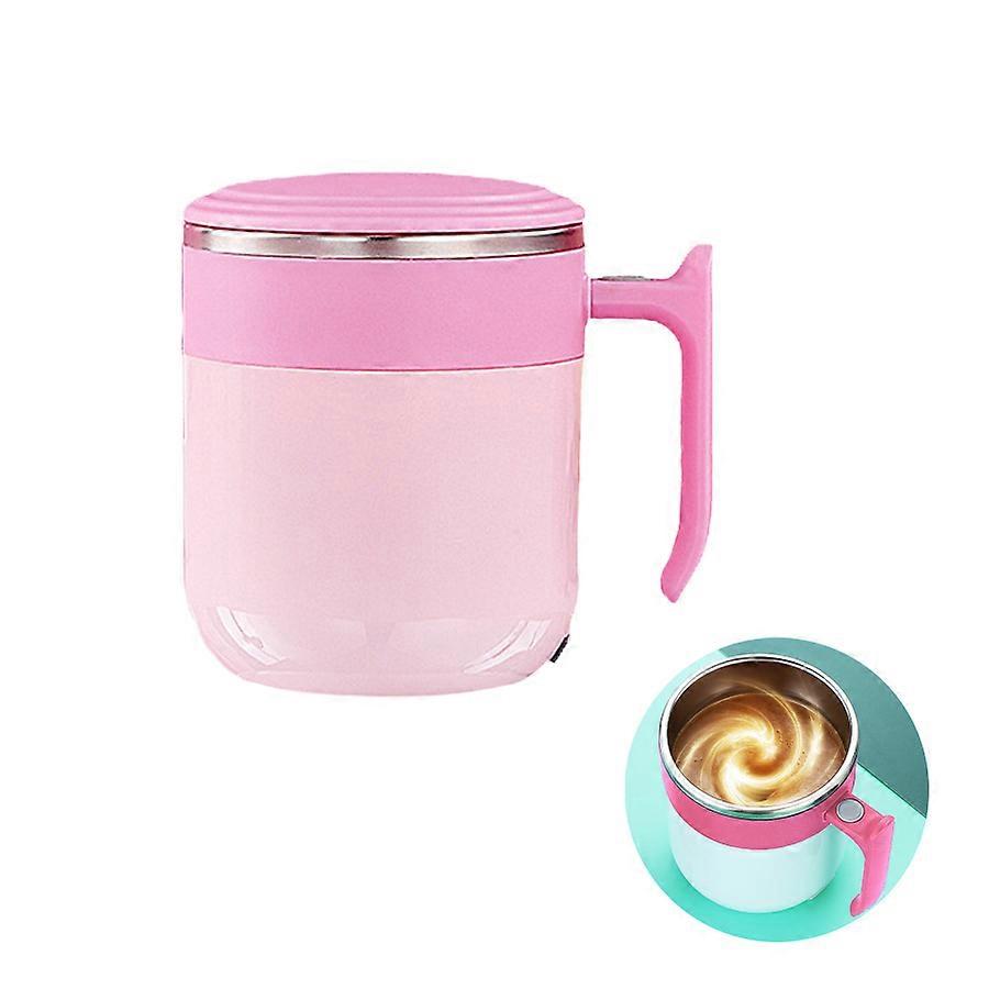 Stylish Pink Self Stirring Coffee Mug with Easy Charging USB Cable