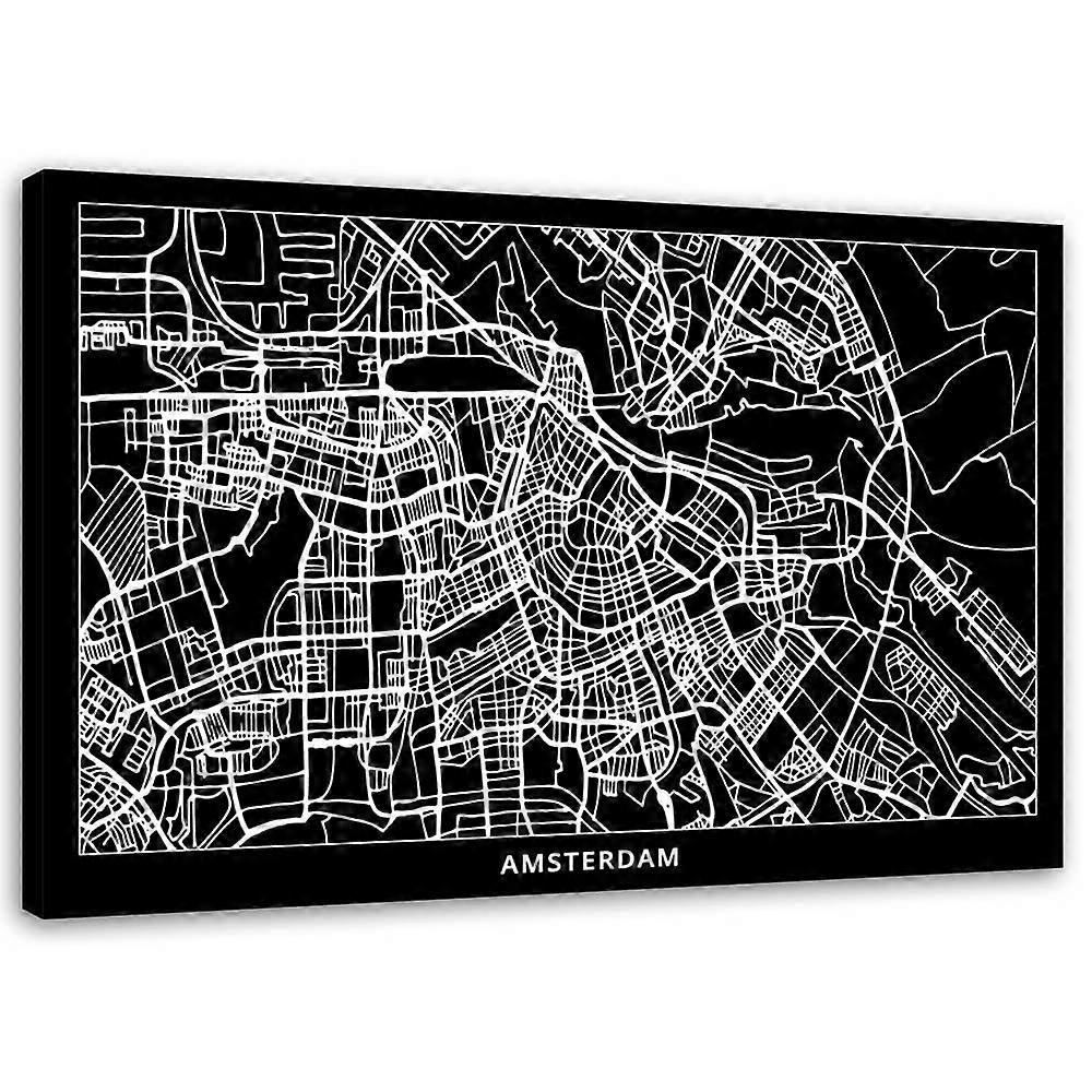 Pânză, Amsterdam - plan de oraș - 60x40