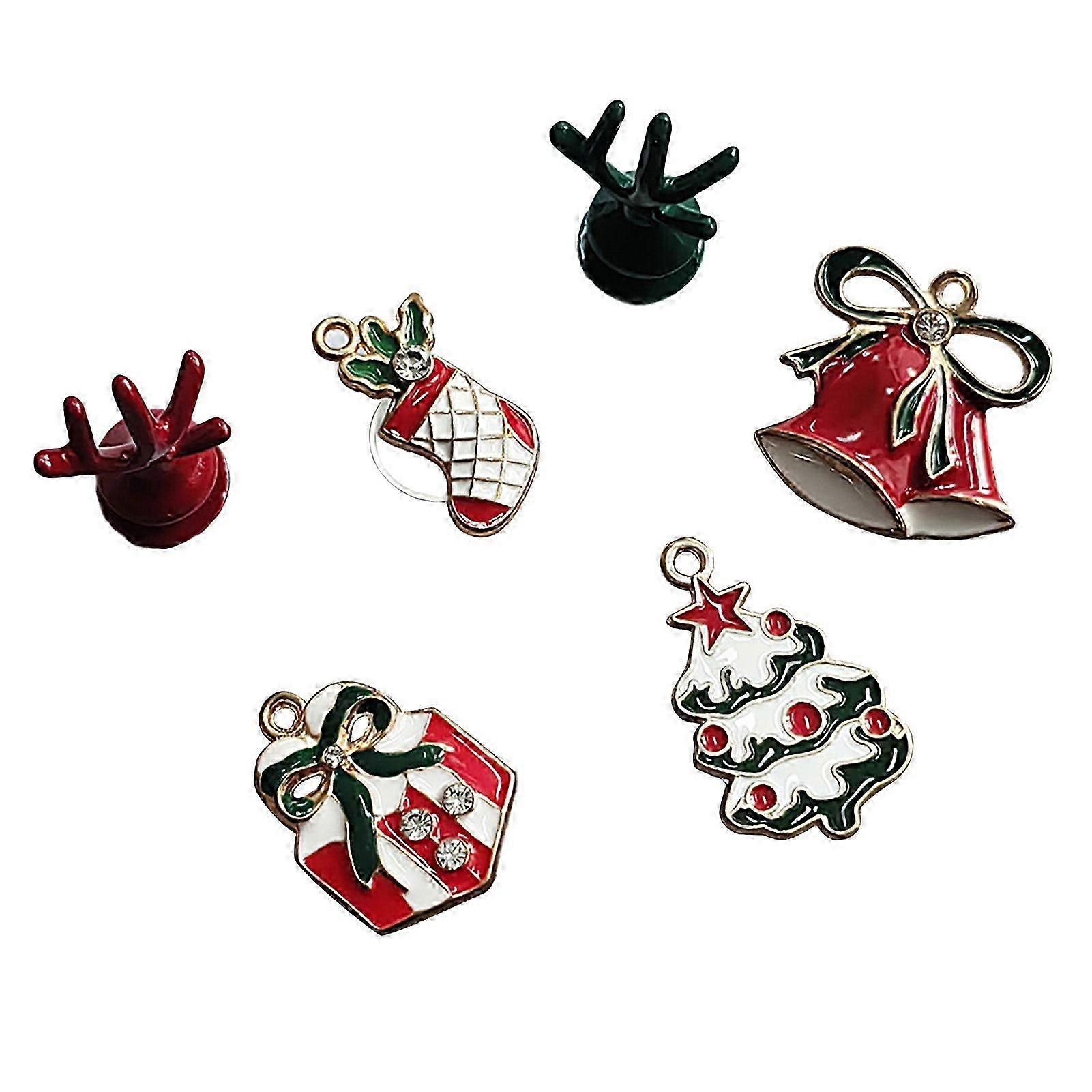 6Pcs Bubble Slides Accessories Christmas Bling Zinc Alloy Diamond Shoes DIY Decoration Parts