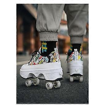 Scarpe Con Ruote Per Bambini 2 In 1 | Scarpe Da Ginnastica Con Roller | Regalo Divertente Per Ragazzi E Ragazze - Foto 3