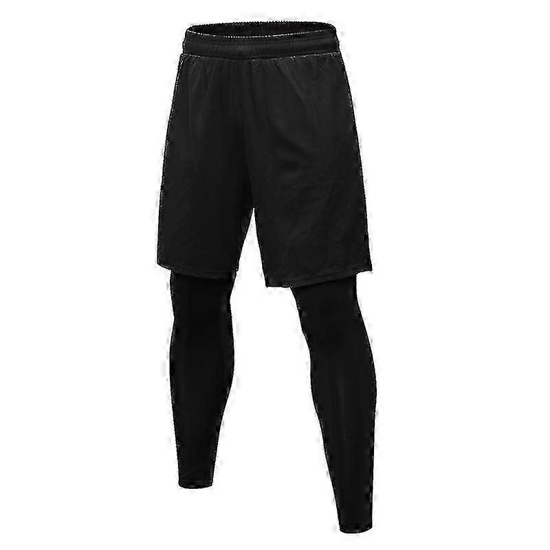 Men's 2-in-1 Running Shorts with Compression Pants - Breathable Quick-Dry Tights