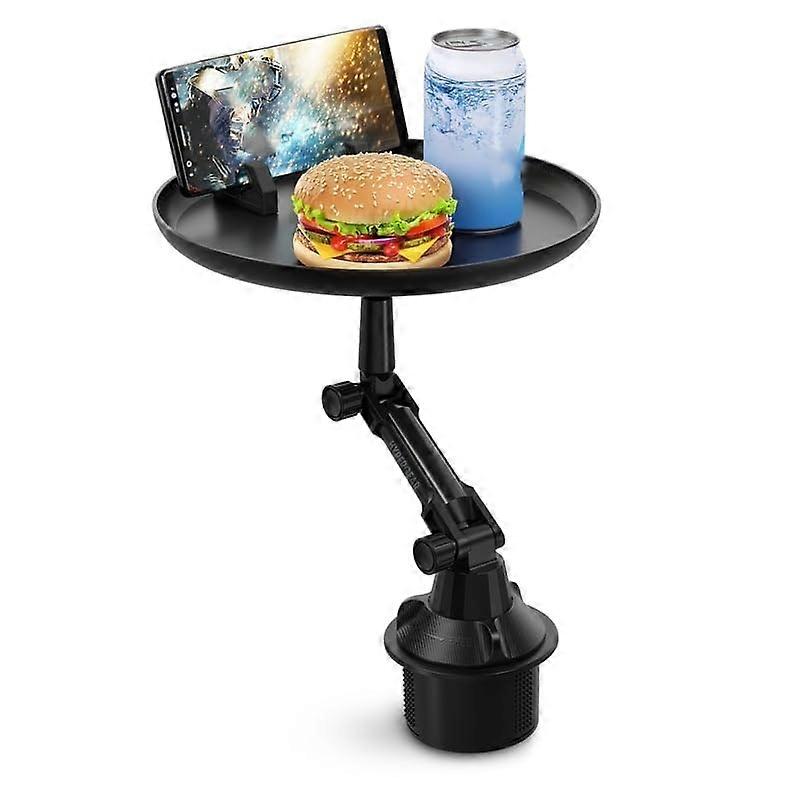 Car Cup Holder Swivel Tray With Phone Slot, Adjustable Car Tray Table for Driver, Food and Beverage Holder, Upgraded Design