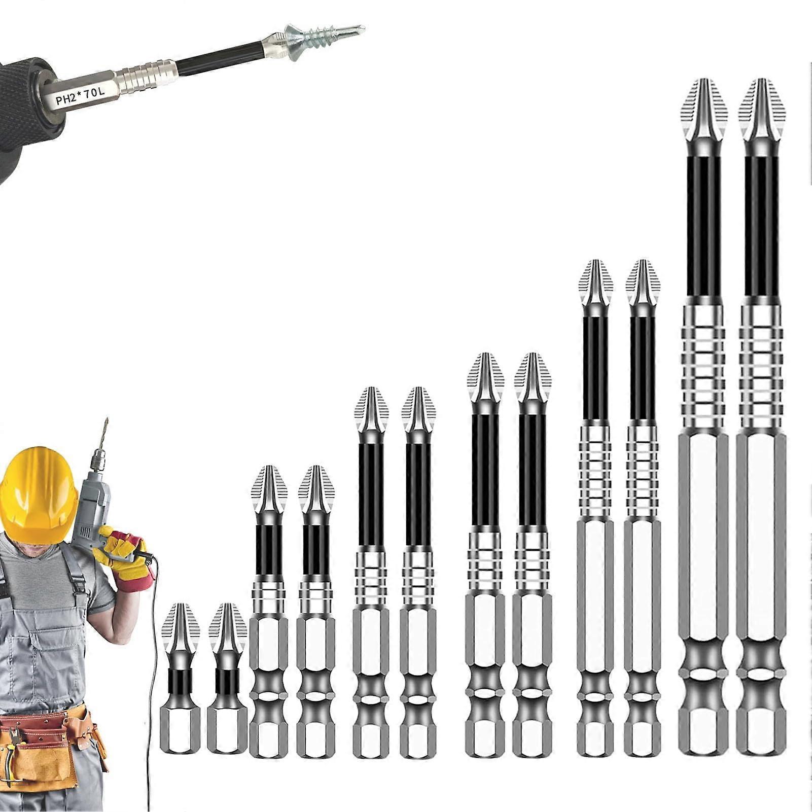 Willedup High-Magnetic Screwdriver Drill Bit Set, Anti-Slip, Strong Magnetic, for Construction,Automotive