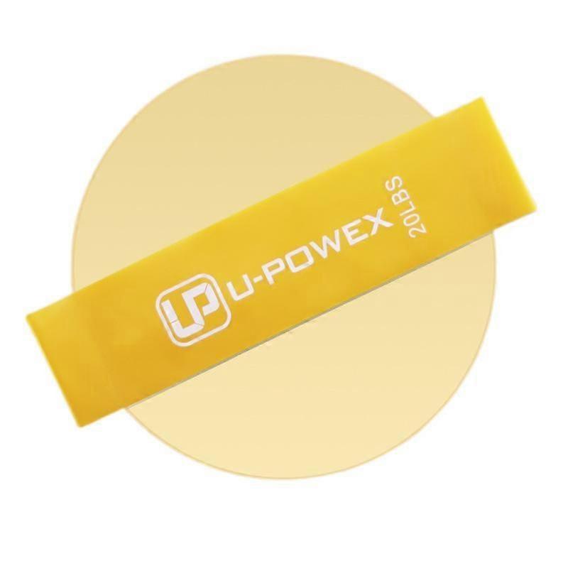 Looped belts are great for workouts, gyms, Pilates, physiotherapy and more. (extended yellow 20 lbs)