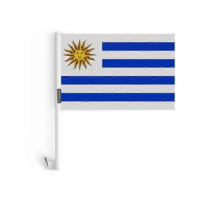 Car Flag - Uruguay - 14 x 21 cm - 20 pieces - Polyester - Double-sided printing