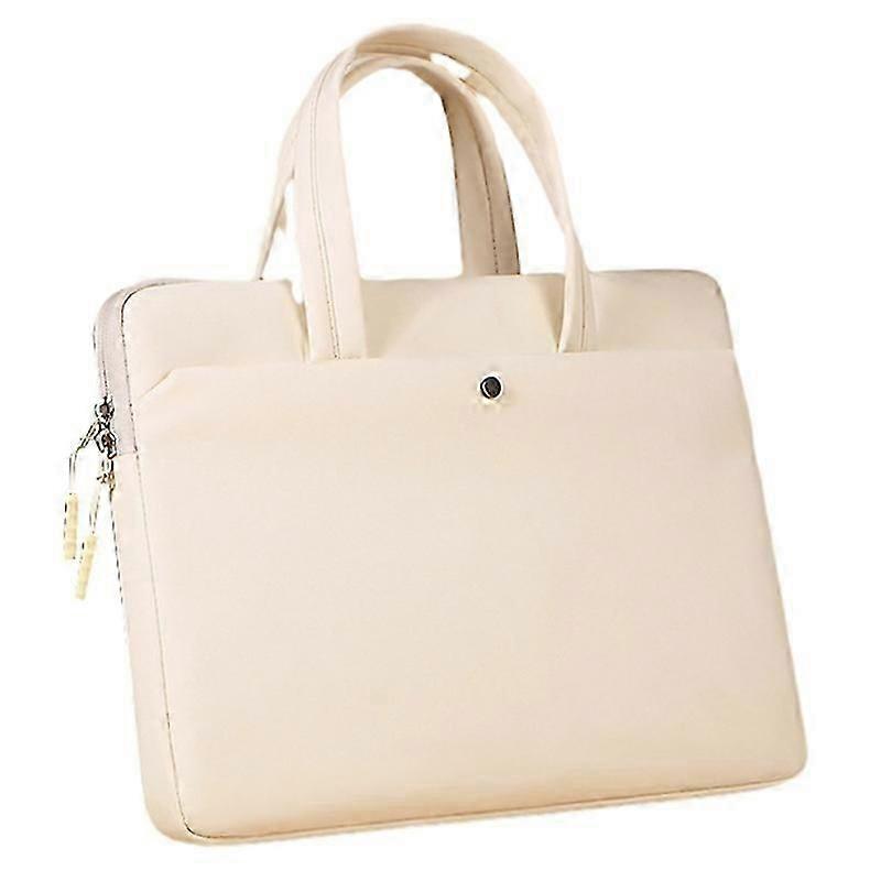 C81-13-13.3 Inch Laptop Case Portable Notebook Bag with Plush Lining Businees Storage Bag-Beige