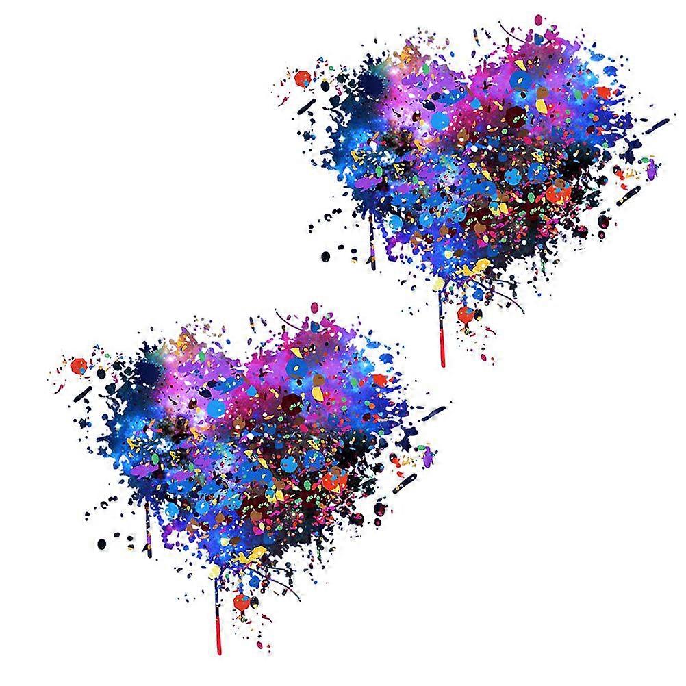 2pcs Diy Hot Printing Pattern Thermal Transfer Pattern Heart Shape Washable Creative for Clothes T-shirts