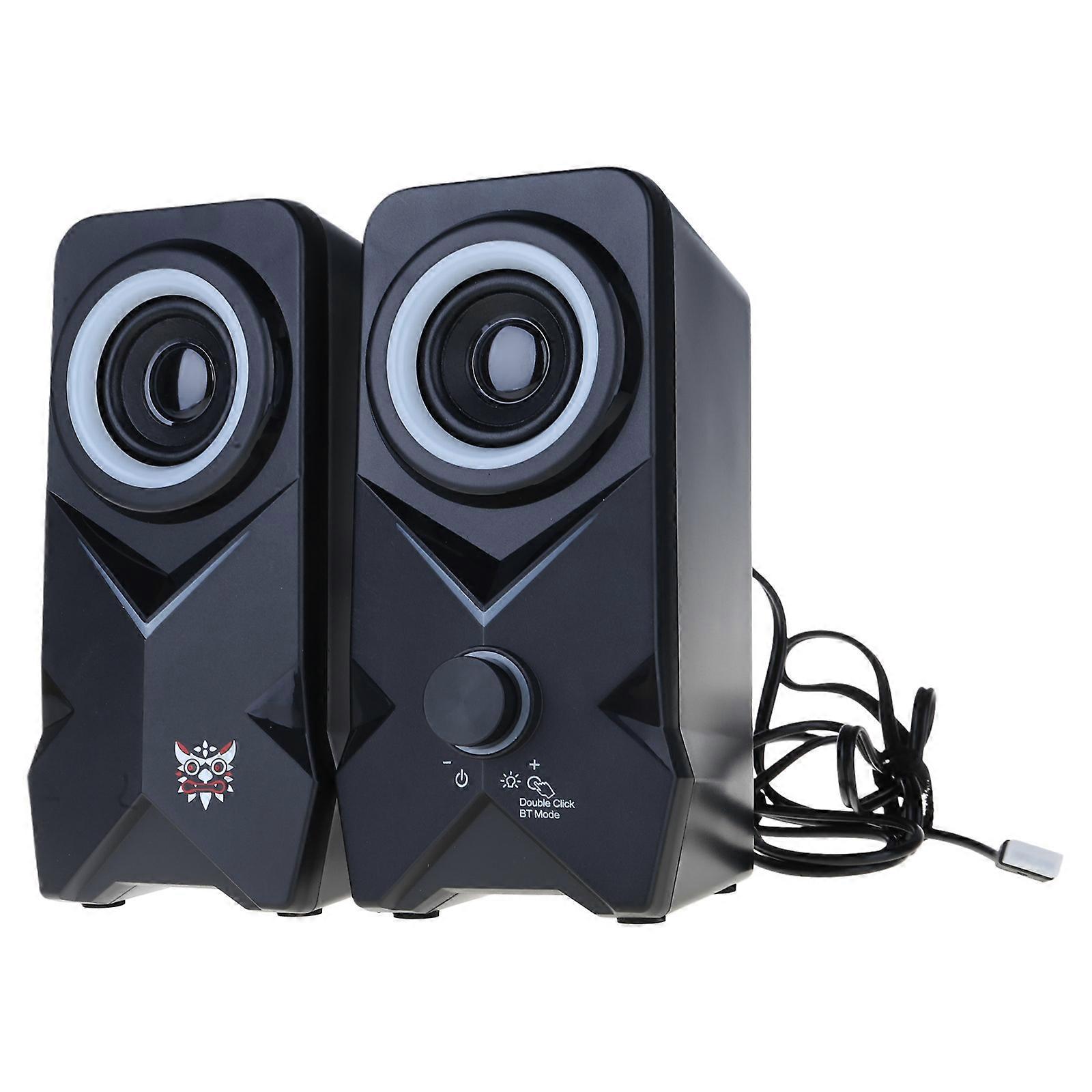 Desk-top Game Speaker RGB Streamer Colorful Lights Subwoofer Stereo Speaker USB Ports Computer SmartPhones Speakers