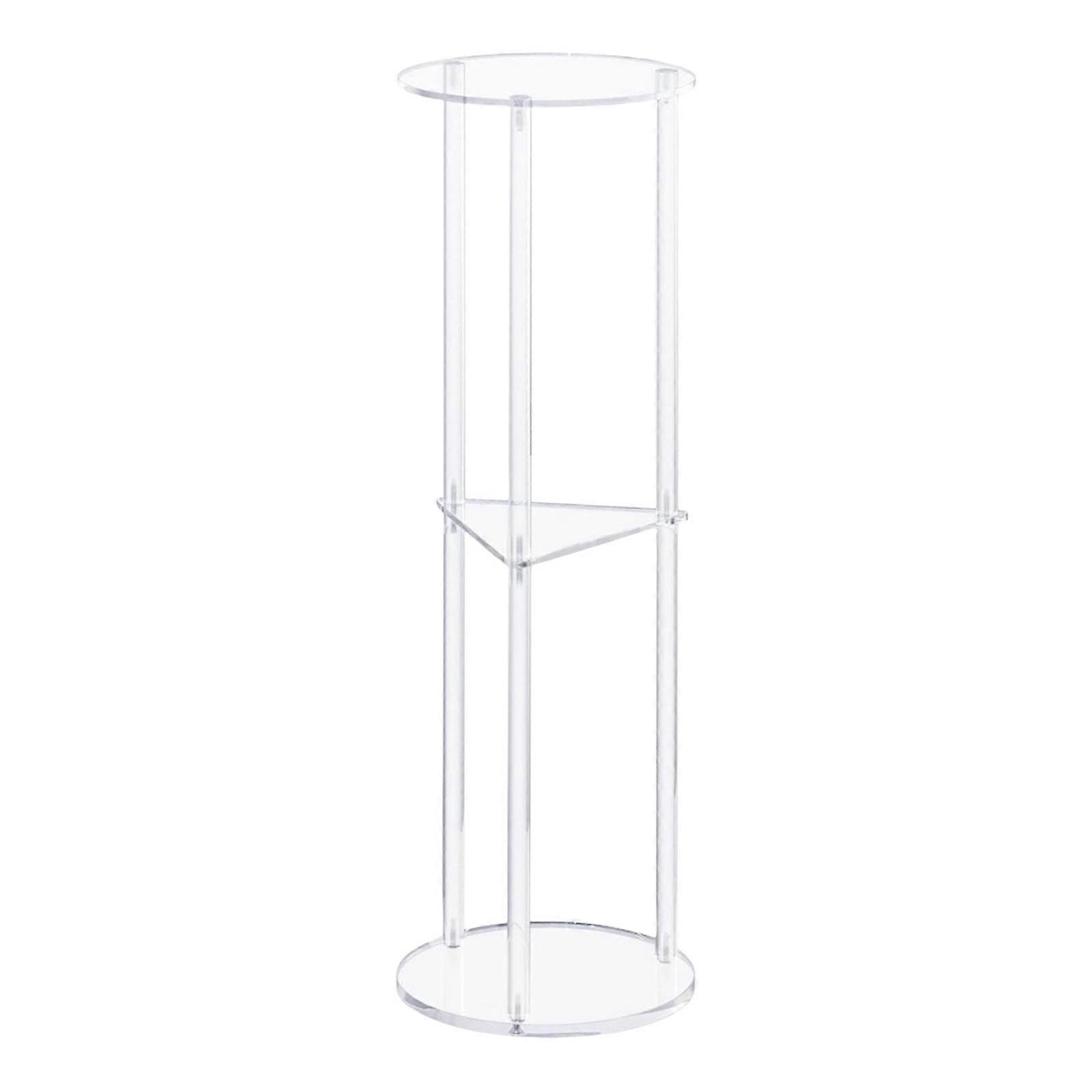 Modern Sturdy Acrylics Round End Table with Three Shelves Enhancing Home Accessory Decoration with Practicality