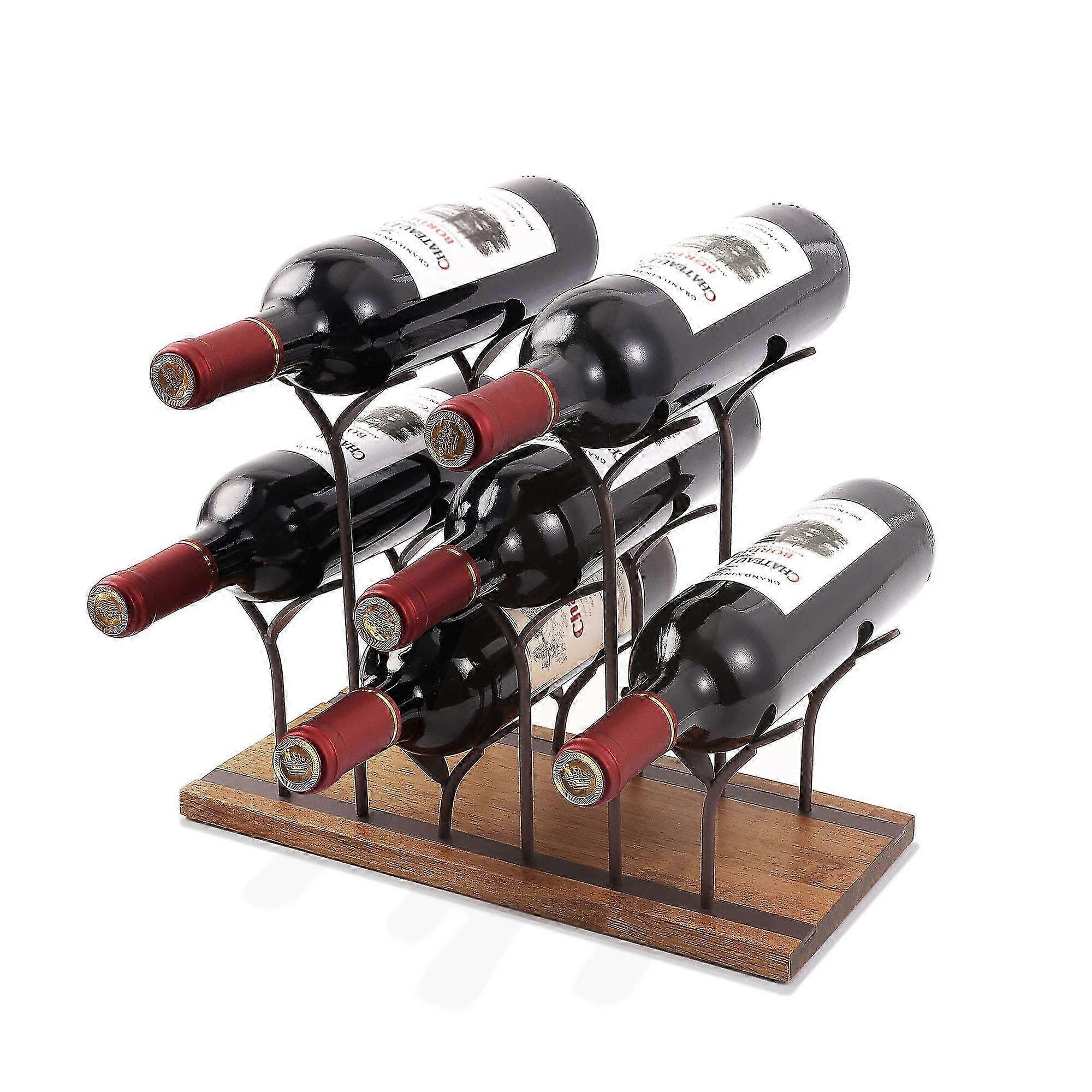 6 Wooden Wine Bottle Racks for Kitchen Storage & Decor