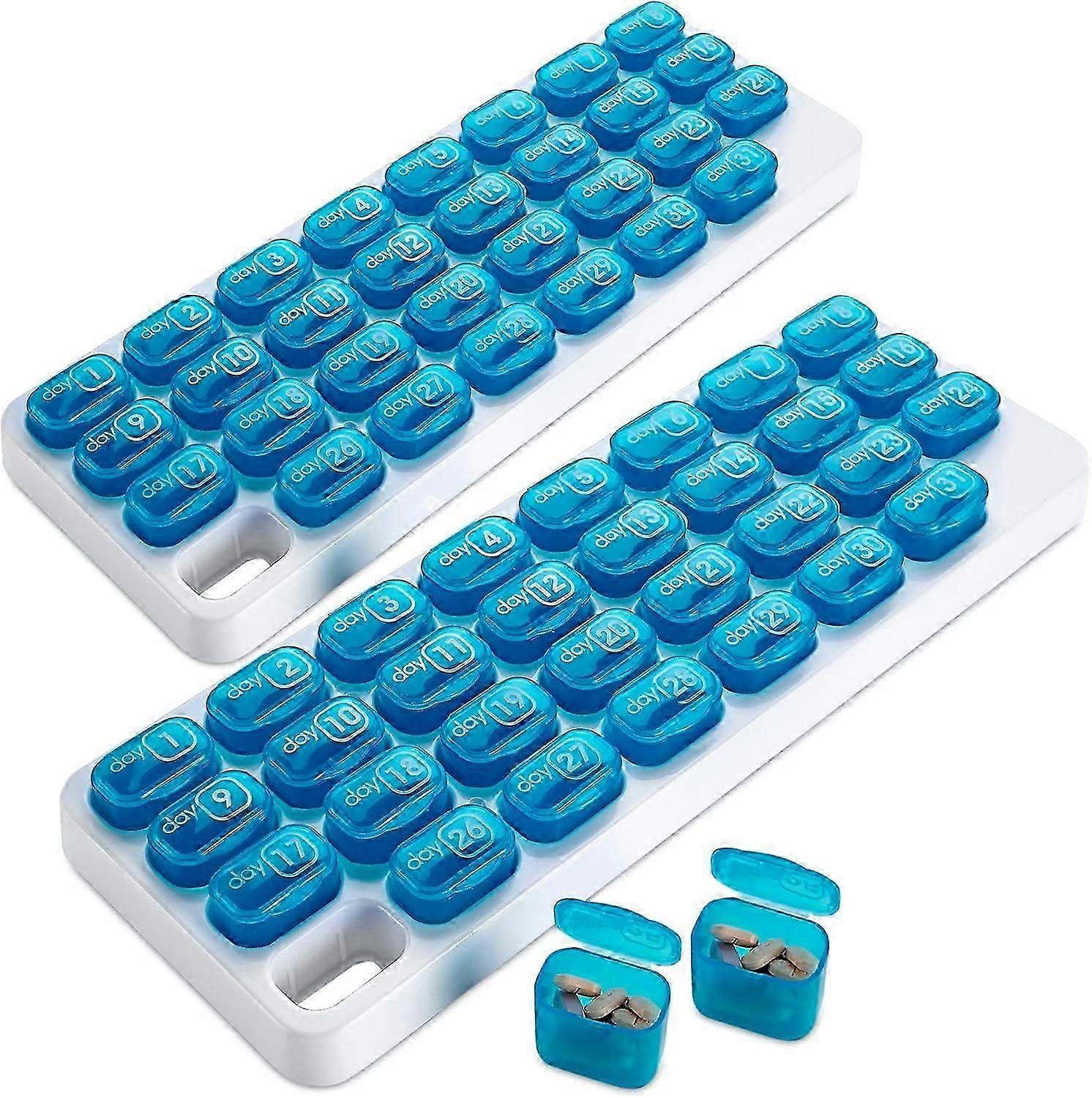 31 Day Pill Box Portable Pill Box for Daily Pills Great for Travel (Set of 2)