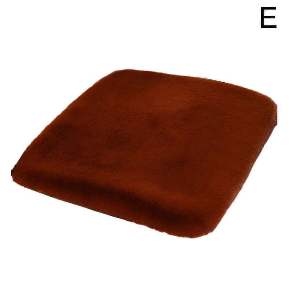 Reddish brown (E) $Car seat cushion winter plush rabbit fur winter warm thick wool single piece seat cushion