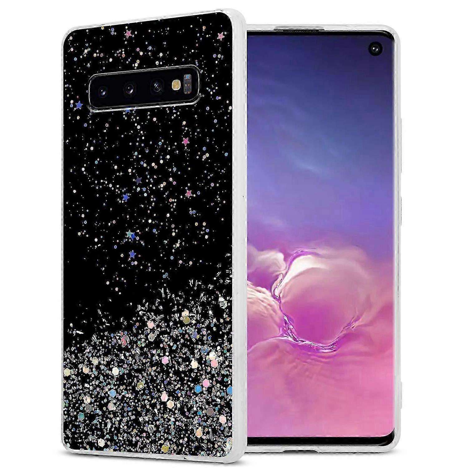 Transparent TPU Protective Case with Glitter, Suitable for Galaxy S10 PLUS