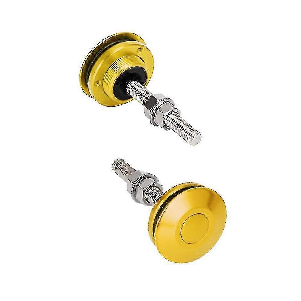 Universal 2-Piece Billet Hood Pins with Push Button Lock for 62mm Aluminum Car Bonnets - Quick Release Latch Kit