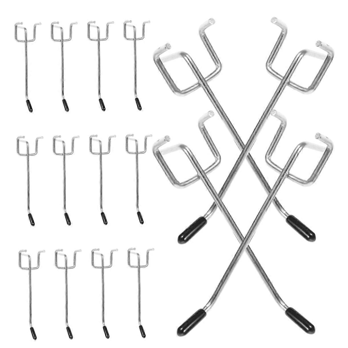 25 Sets of Metal Pegboard Hooks Supermarket Shelf Hooks Iron Construction Easy to Install