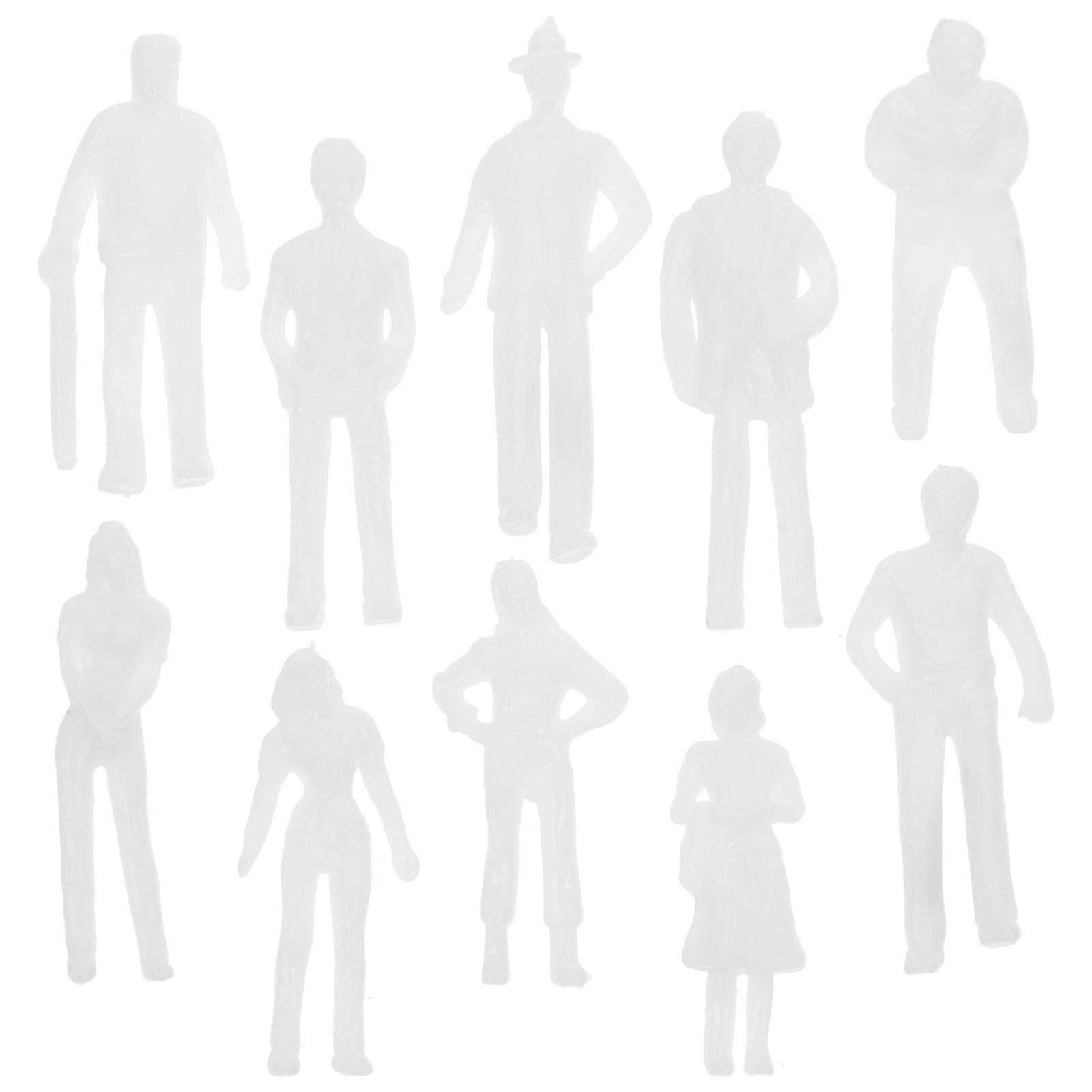 50pcs Unpainted Miniature People Models for Sand Table Landscape