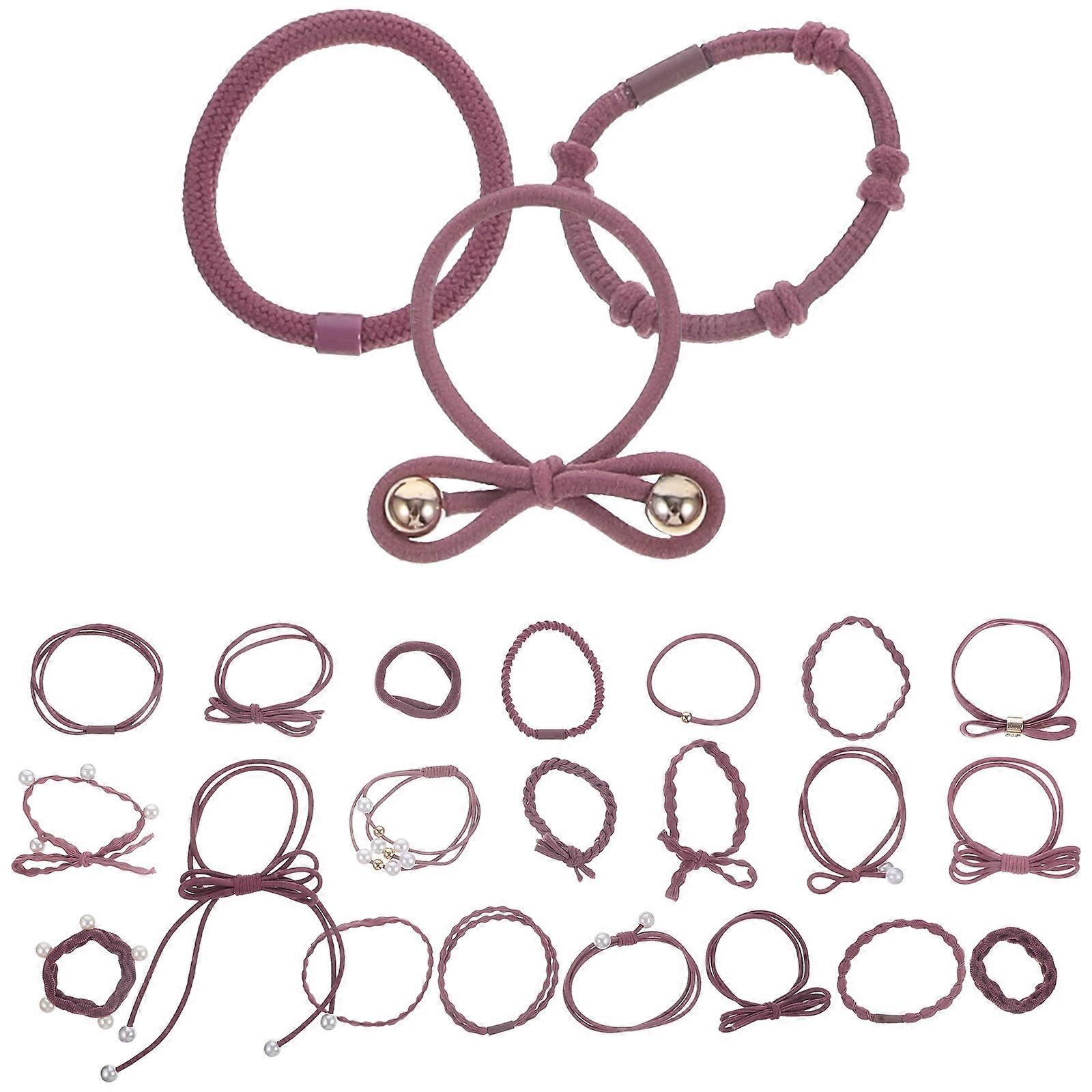 High Stretch Hair Accessories For Teens And Adults Styling Holding Purple 5x5x0.3cm 24Pcs