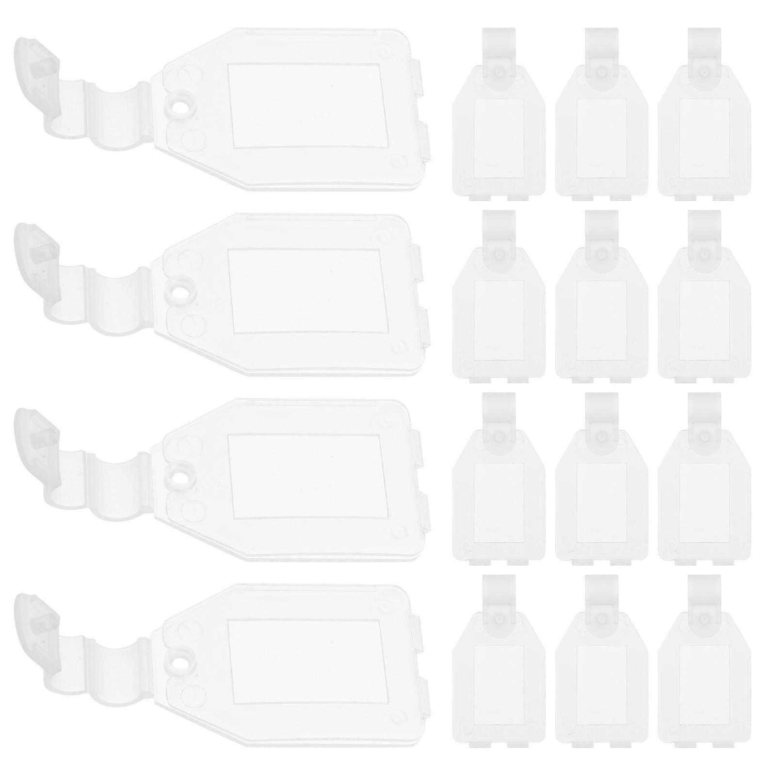 20pcs Transparent Plastic Price Tag Holders for Supermarket Shelf Display – Easy Install Label Clips for Office and Retail Pricing Organization