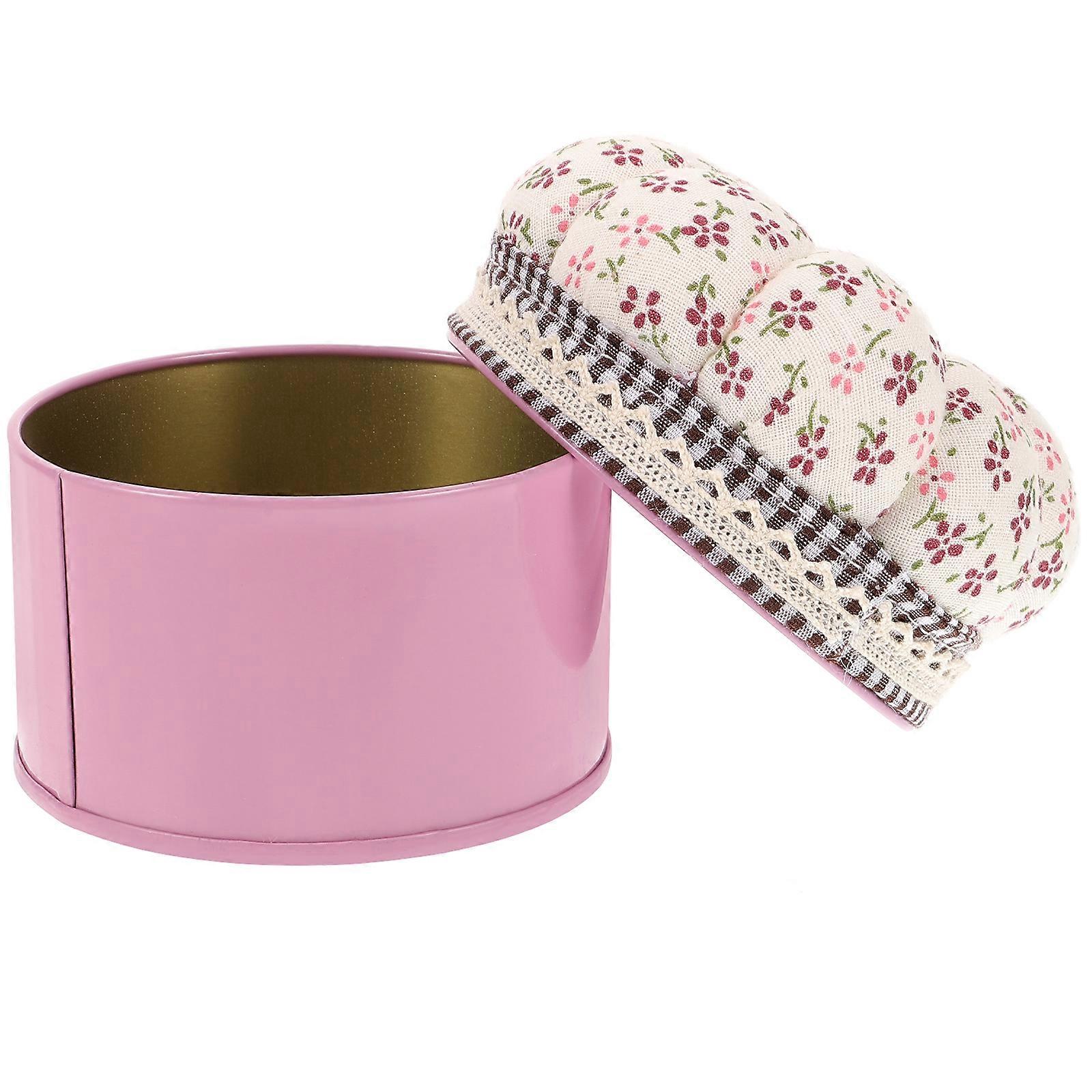 Compact Sewing Pin Box with Floral Pattern, Portable Needle Holder and Pin Cushion Lid for Quilting, Embroidery, DIY Crafts – Durable Multi Use