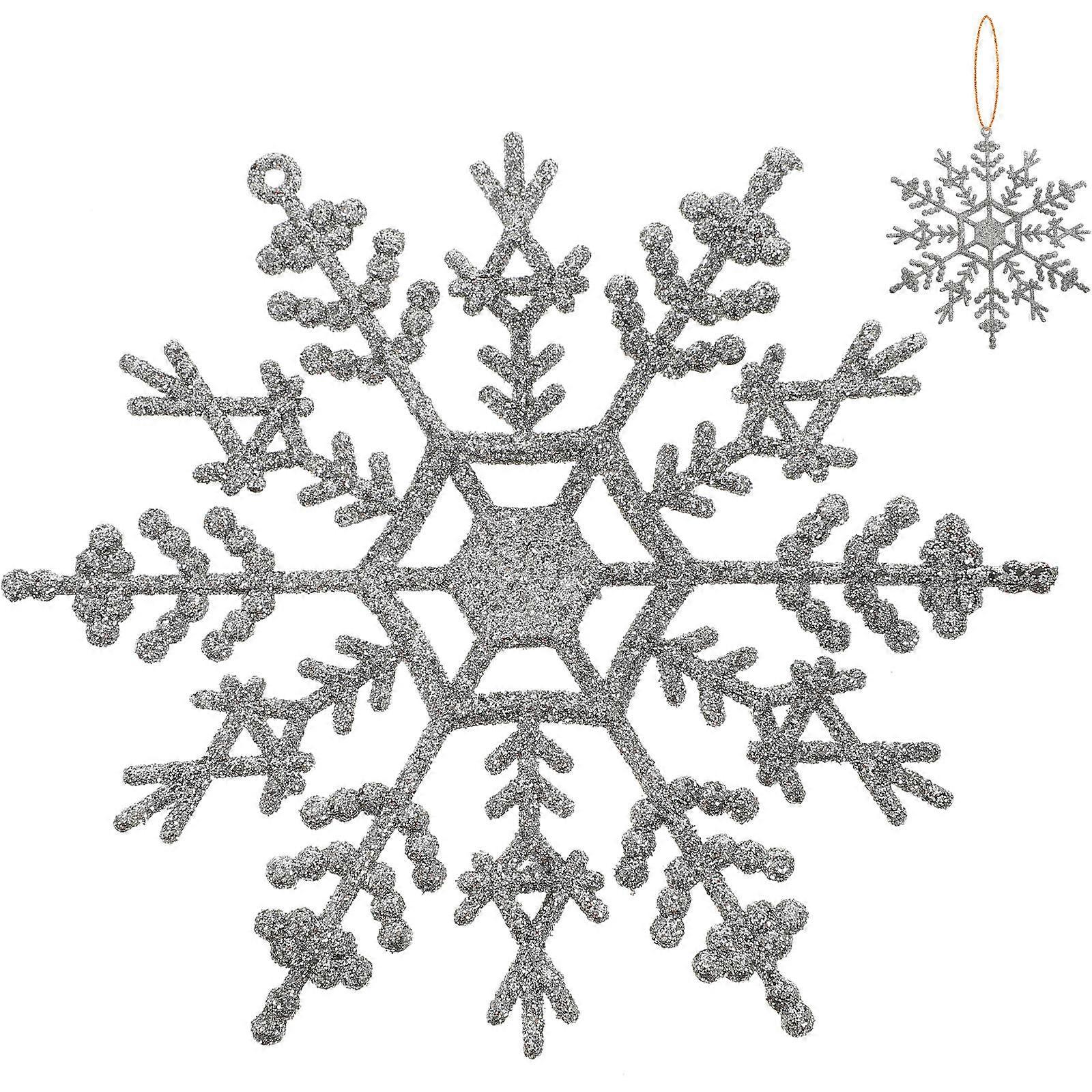Snowflake Decorations Small Snowflake Ornaments Festive Celebrations 10x10cm Plastic Christmas Tree 12Pcs