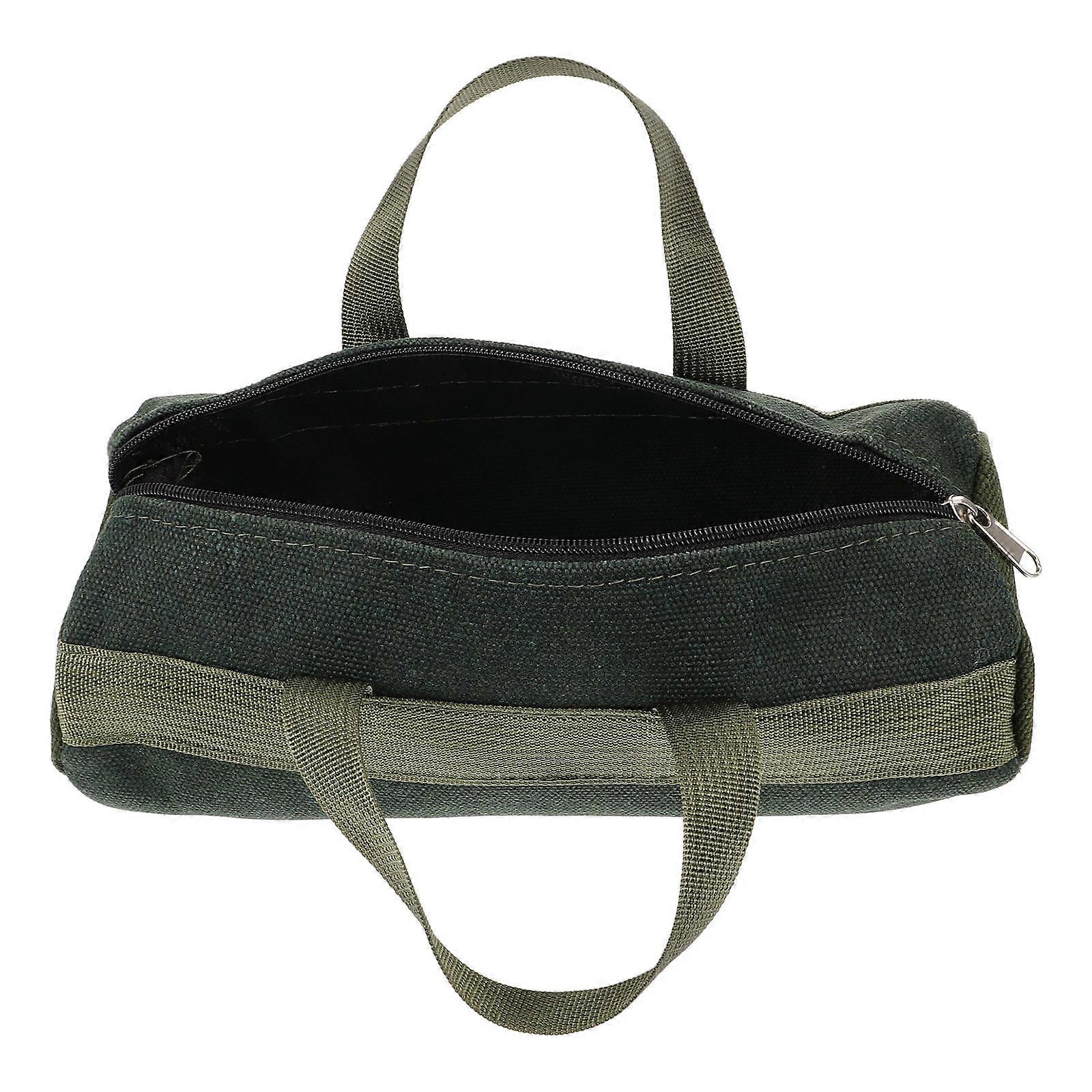 Hand Tool Bag Zipper Pouches Multi Functional Canvas Tool Bag Automotive Maintenance Storage Organizer Dark Green 32.50X23.00X14.00CM 1Pack