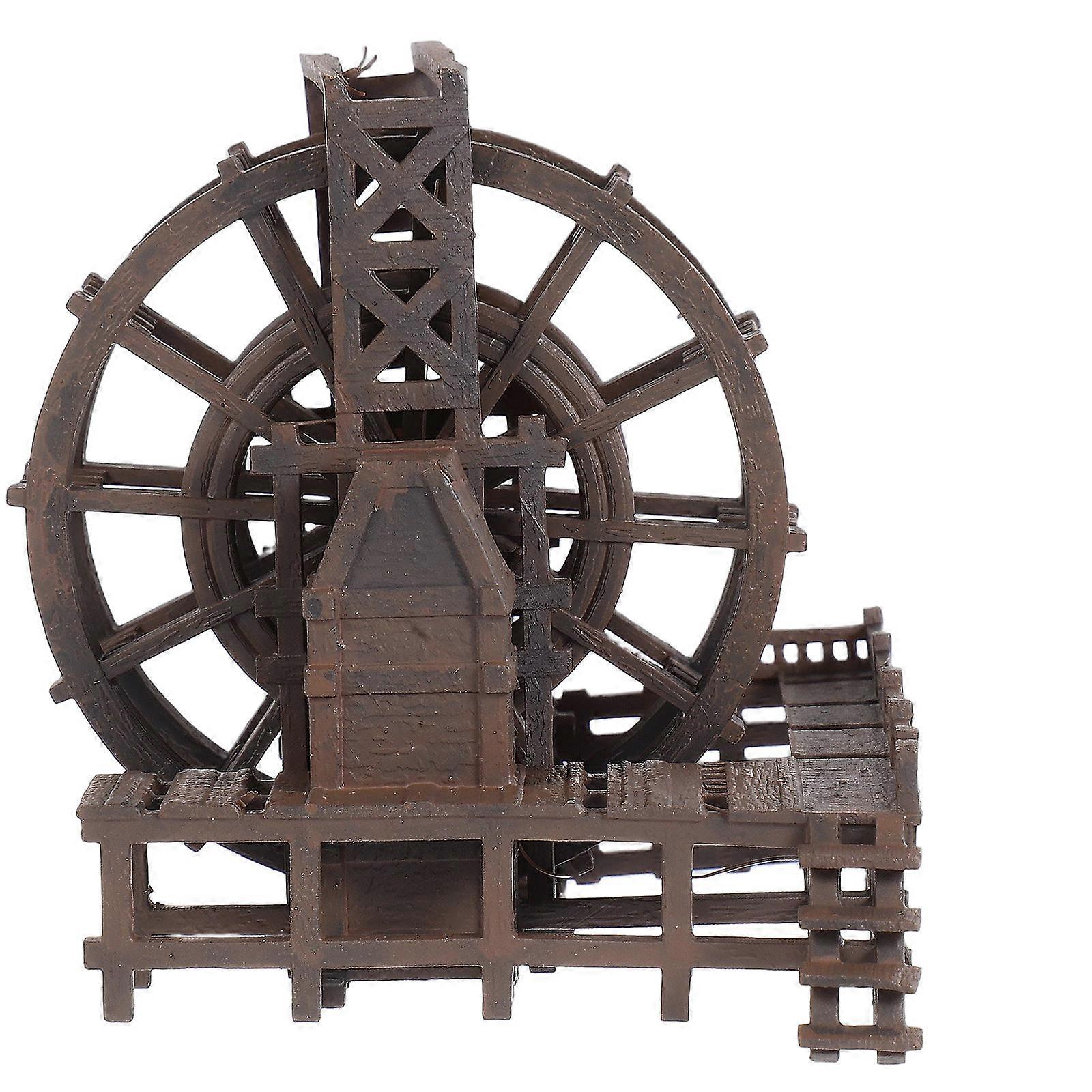 Windmill Water Fountain Office Workers Garden Settings Plastic 1Pcs