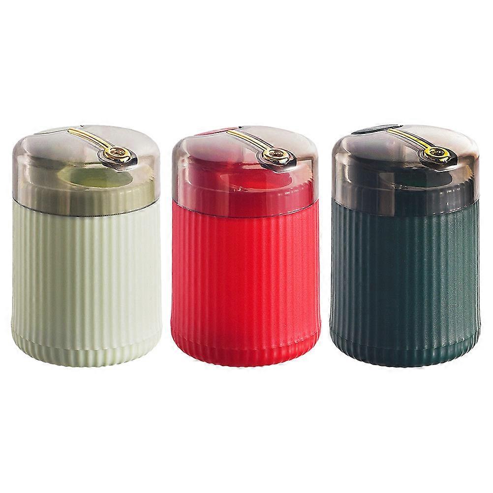 Plastic Toothpick Holder Pressing Type Automatic Toothpick Release Dust Proof Prevent Home Use Dark Green 3Pcs
