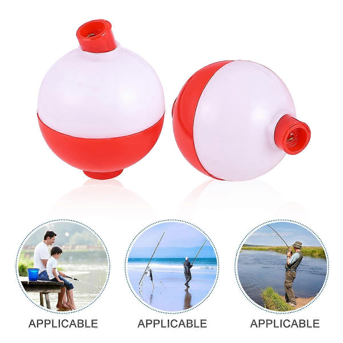 Light Fishing Floats Ball Float Sea Fishing Floating Accessories Round 50MM Red White 10Pcs