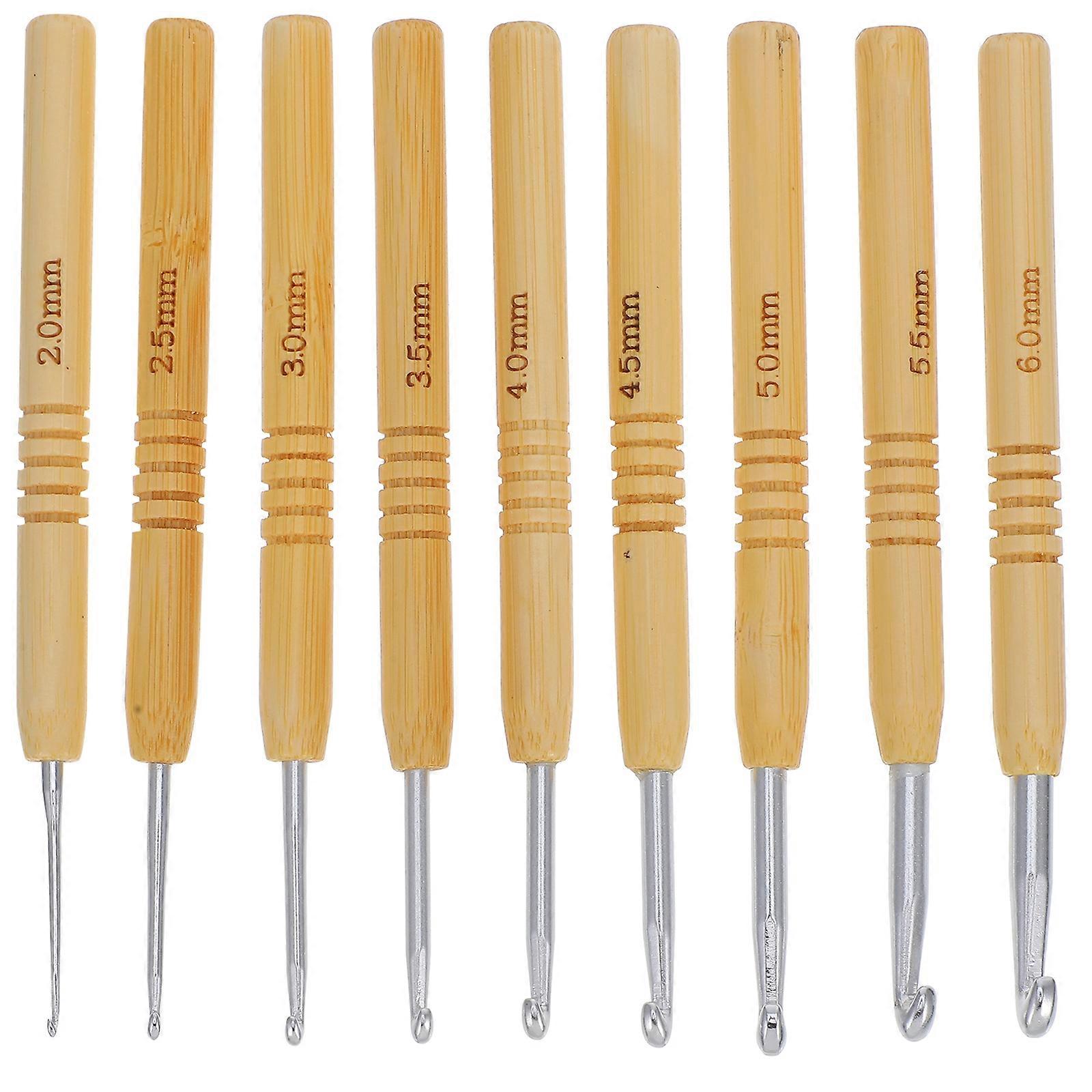 Crochet Hooks For Hair Extra Long Crochet Needles Beige Color For Diy Crafting Knitting Tools 9Pcs