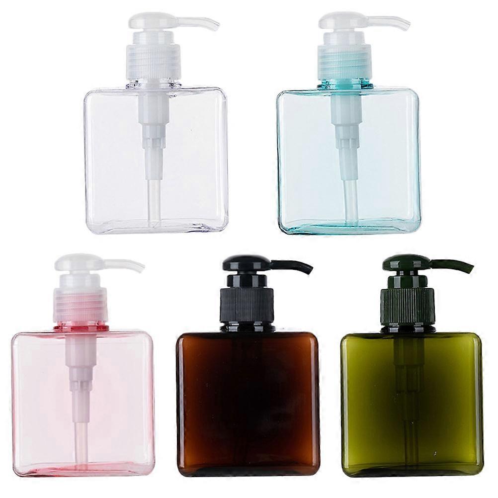 Refillable Soap Dispenser Shampoo Bottles For Daily Household Use Transparent Blue 250ml 5Pcs