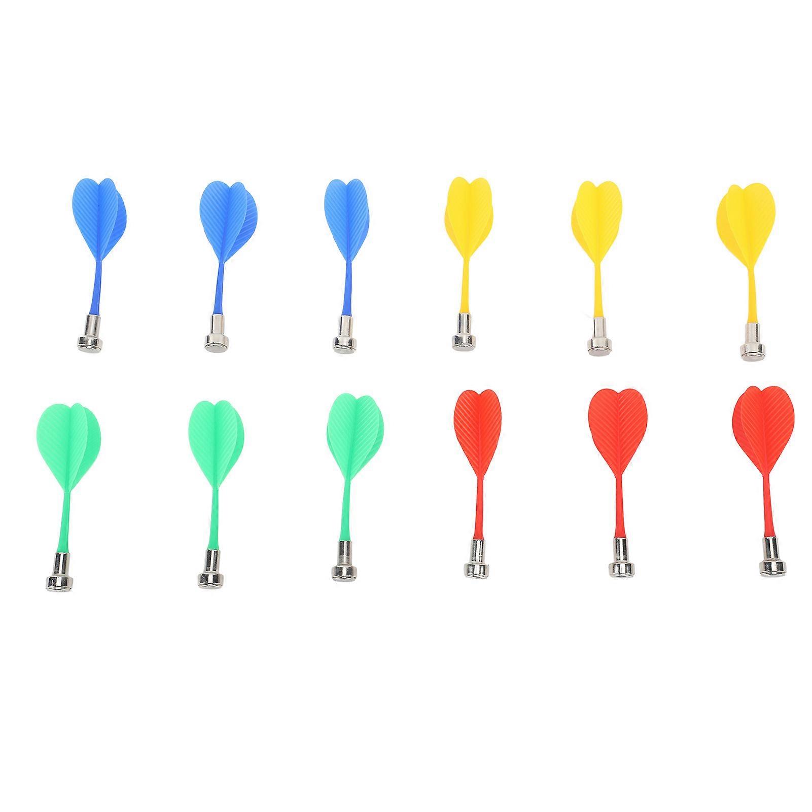 12Pcs Magnetic Darts Plastic Replacement Darts for Magnet Dartboard Kids Adults Target Game Toys Red Green Blue Yellow