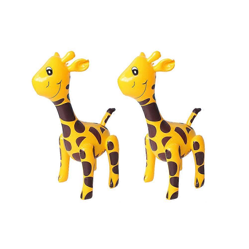 Giraffe Shaped Balloons Inflatable Decorative Balloons for Club Party Yellow 23*58cm 2Pcs