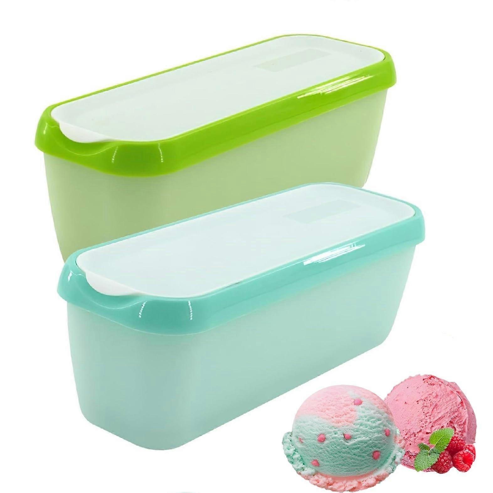 Set of 2 Ice Cream Containers 1.5L, BPAFree, Food Grade Freezer Containers