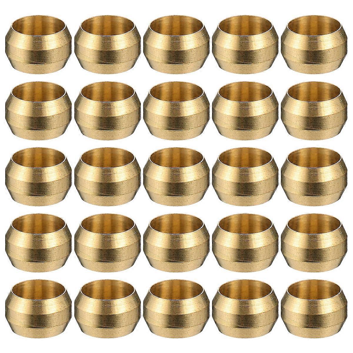Brass Reducing Pipe Fitting Bushings Long-term Usage Moisture Resistance 0.8x0.5cm Golden 25Pcs