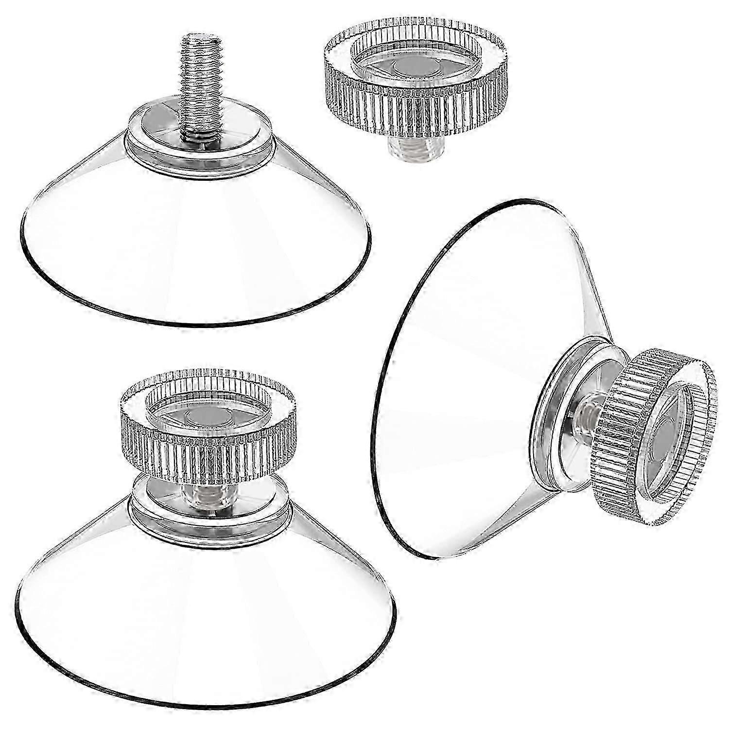 Suction cup Set of 20 suction cups 40 mm M4 - Transparent suction buttons with knurled nut