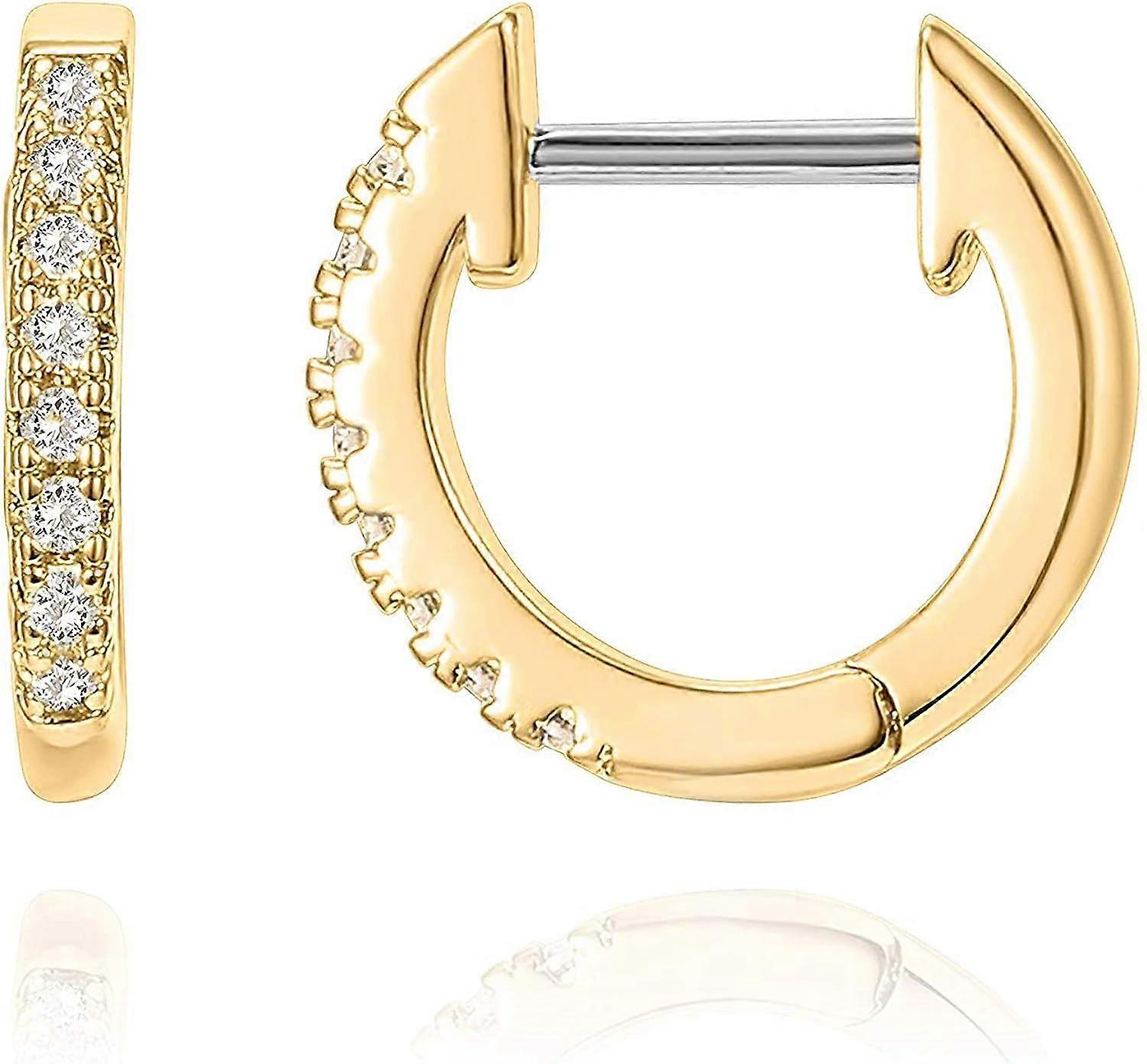 Gold Plated Cubic Zirconia Cuff Earrings Stud