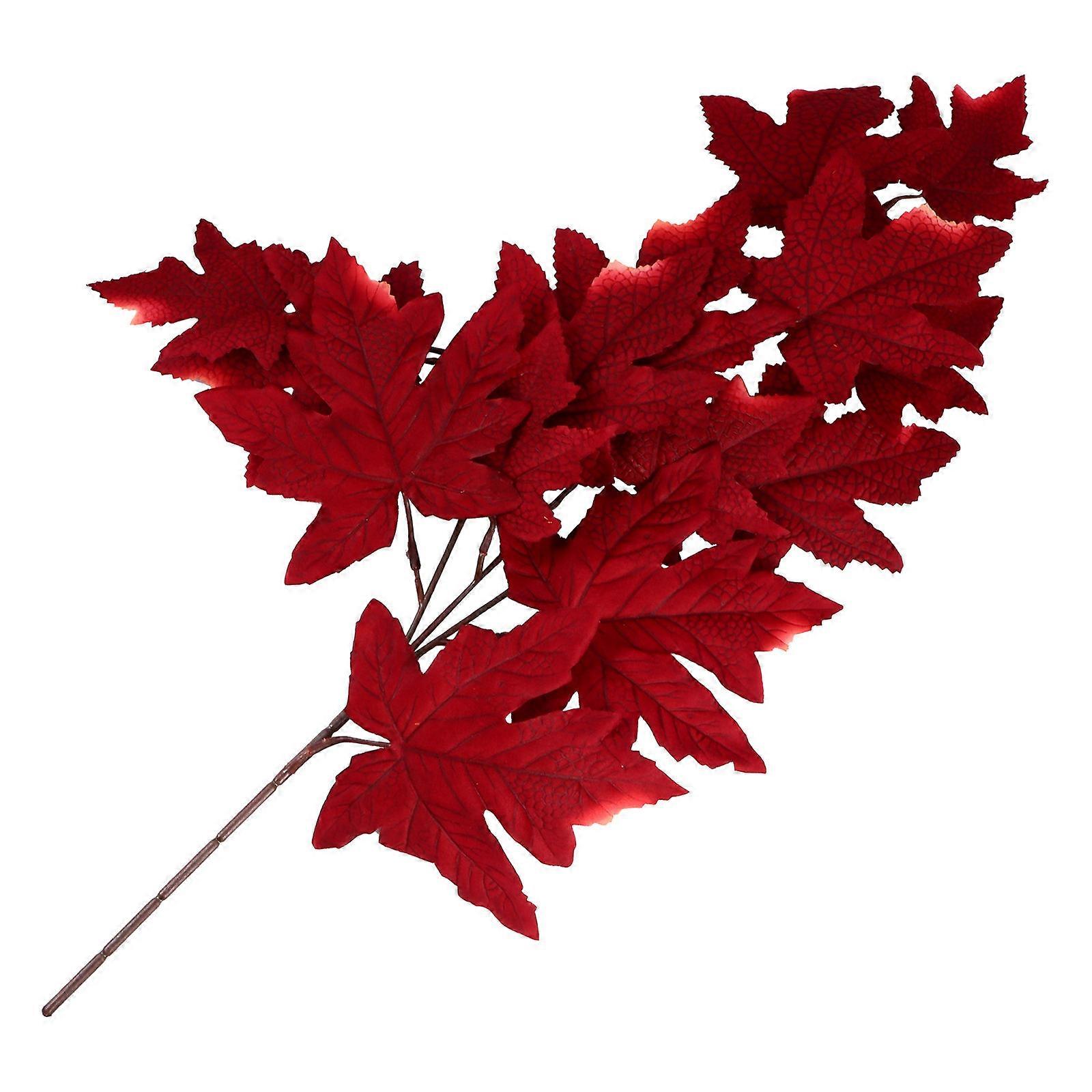 Maple Leaf Decoration Artificial Maple Shrubs Thanksgiving Decorations Red 60x37cm Chic and Delicate Scene Setting 1Set